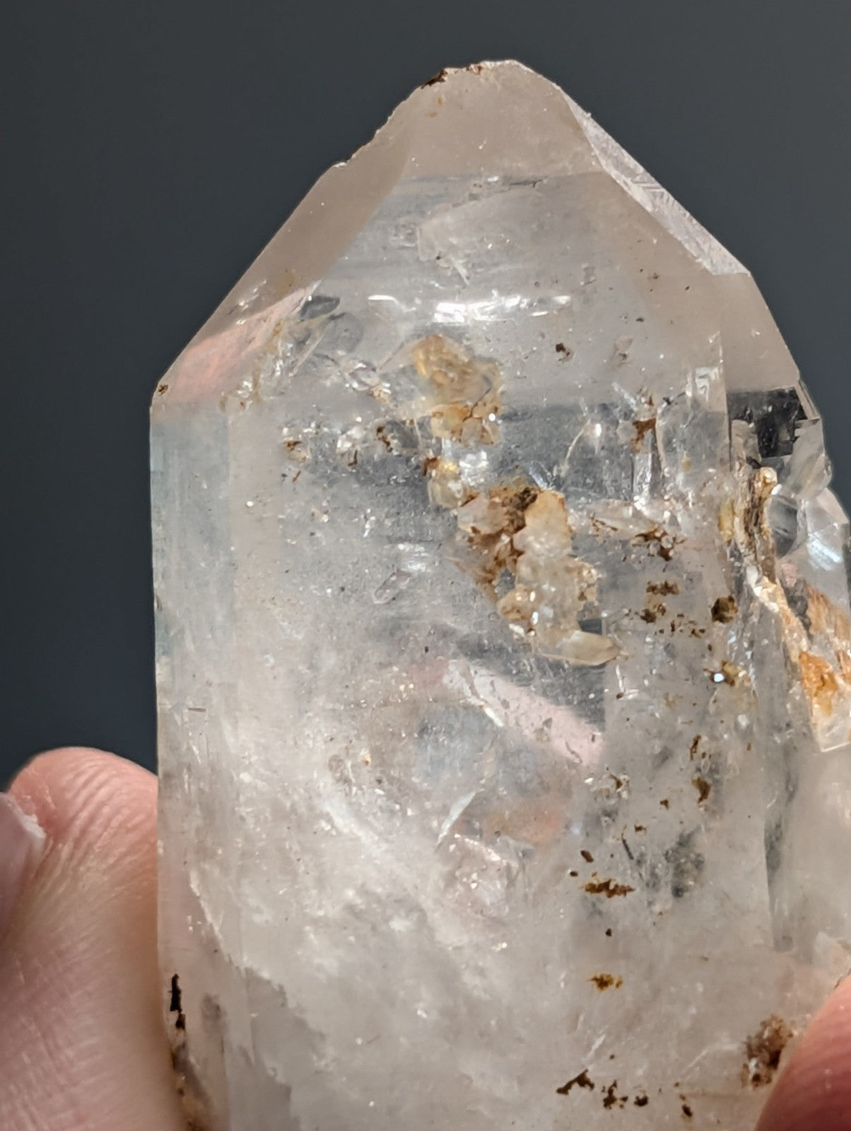 Unique Quartz Crystal with Nacrite Inclusions, Montgomery County, Arkansas, USA