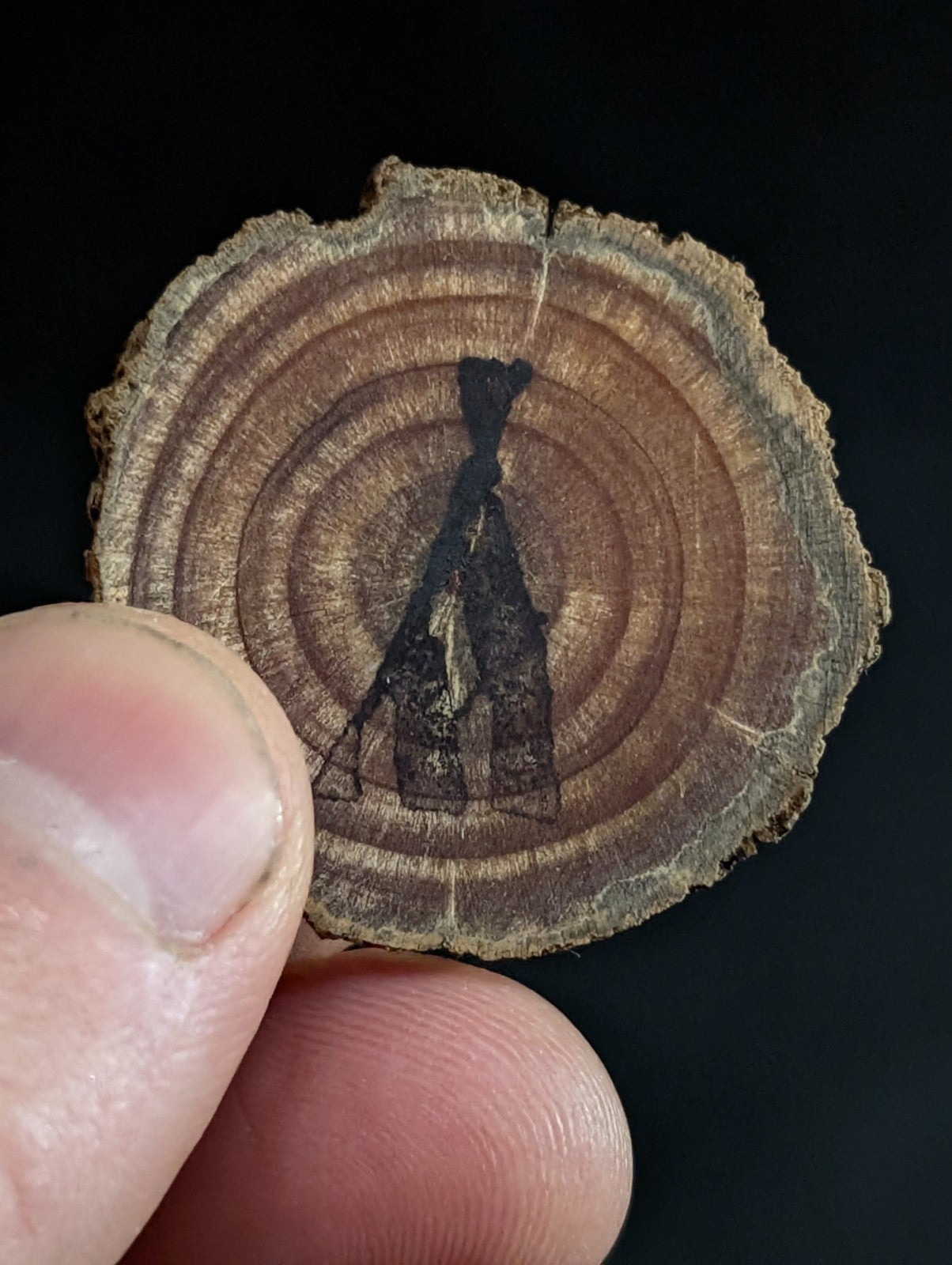 FluorWavellite, Old Stock, Montgomery County, Arkansas, w/ natural wood base