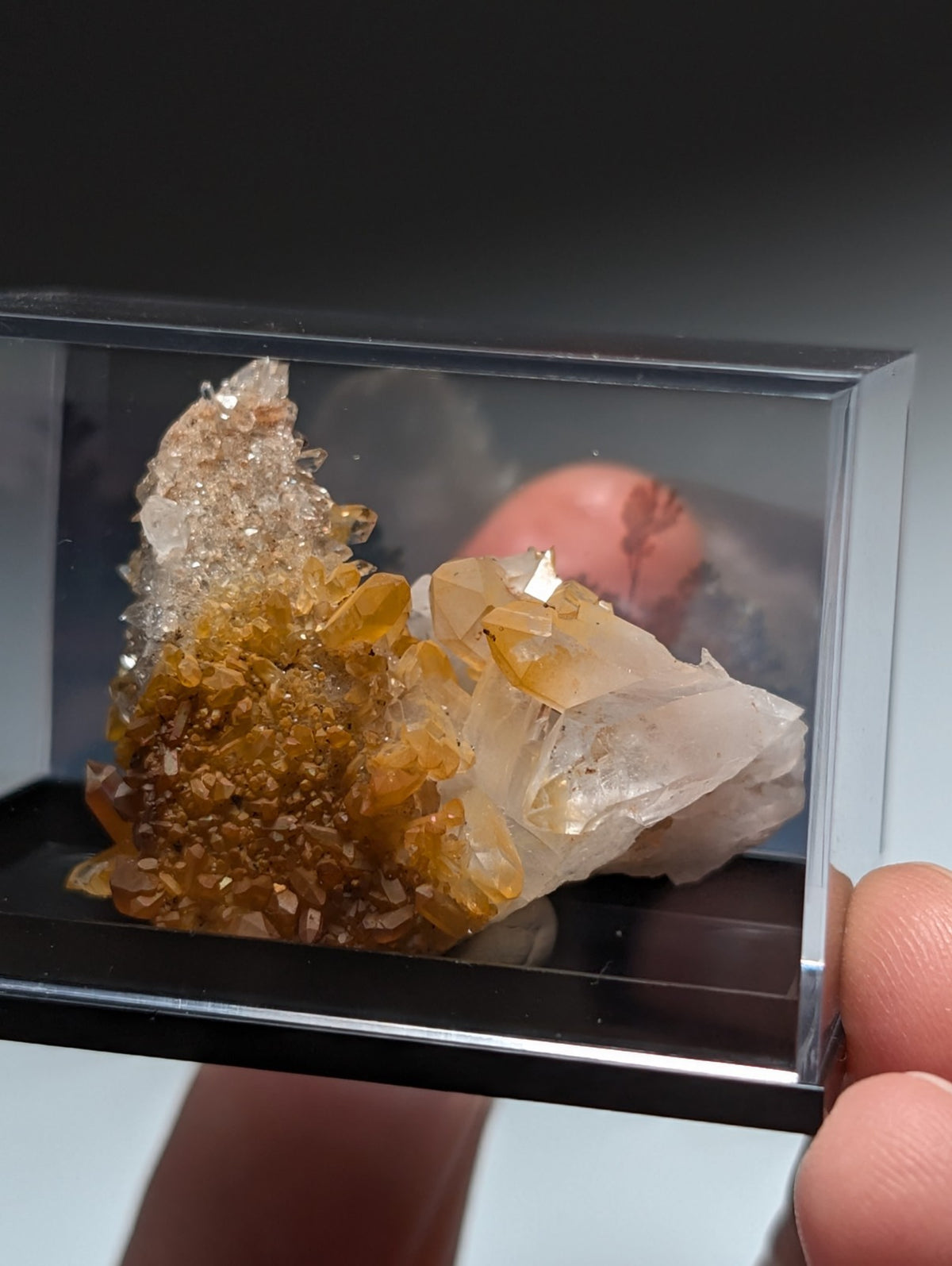 Pyramid Quartz Crystal Cluster, w/ photo case/mount, Montgomery County, Arkansas