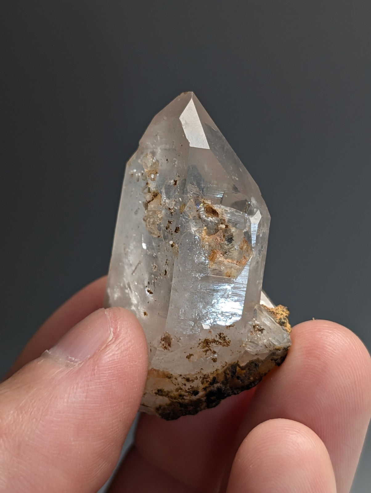 Unique Quartz Crystal with Nacrite Inclusions, Montgomery County, Arkansas, USA