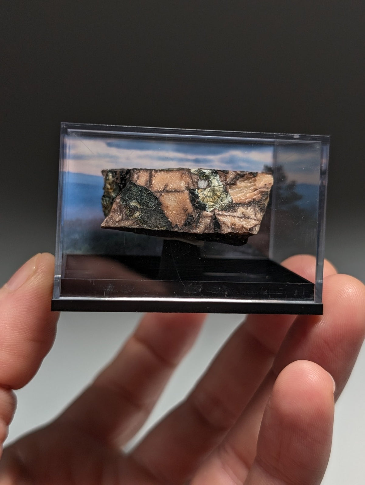 Rare Kidwellite on Novaculite - Coon Creek, Polk County, Arkansas, w/ photo case