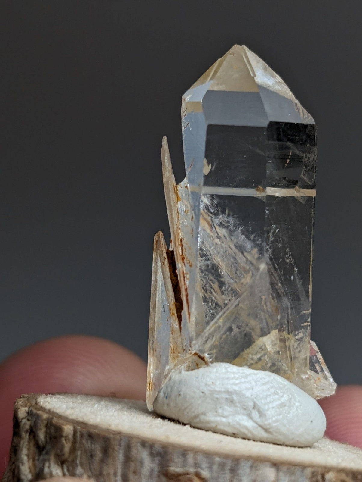 VERY Unique Quartz Point, Old Stock, Montgomery County, Arkansas, w/ wood base