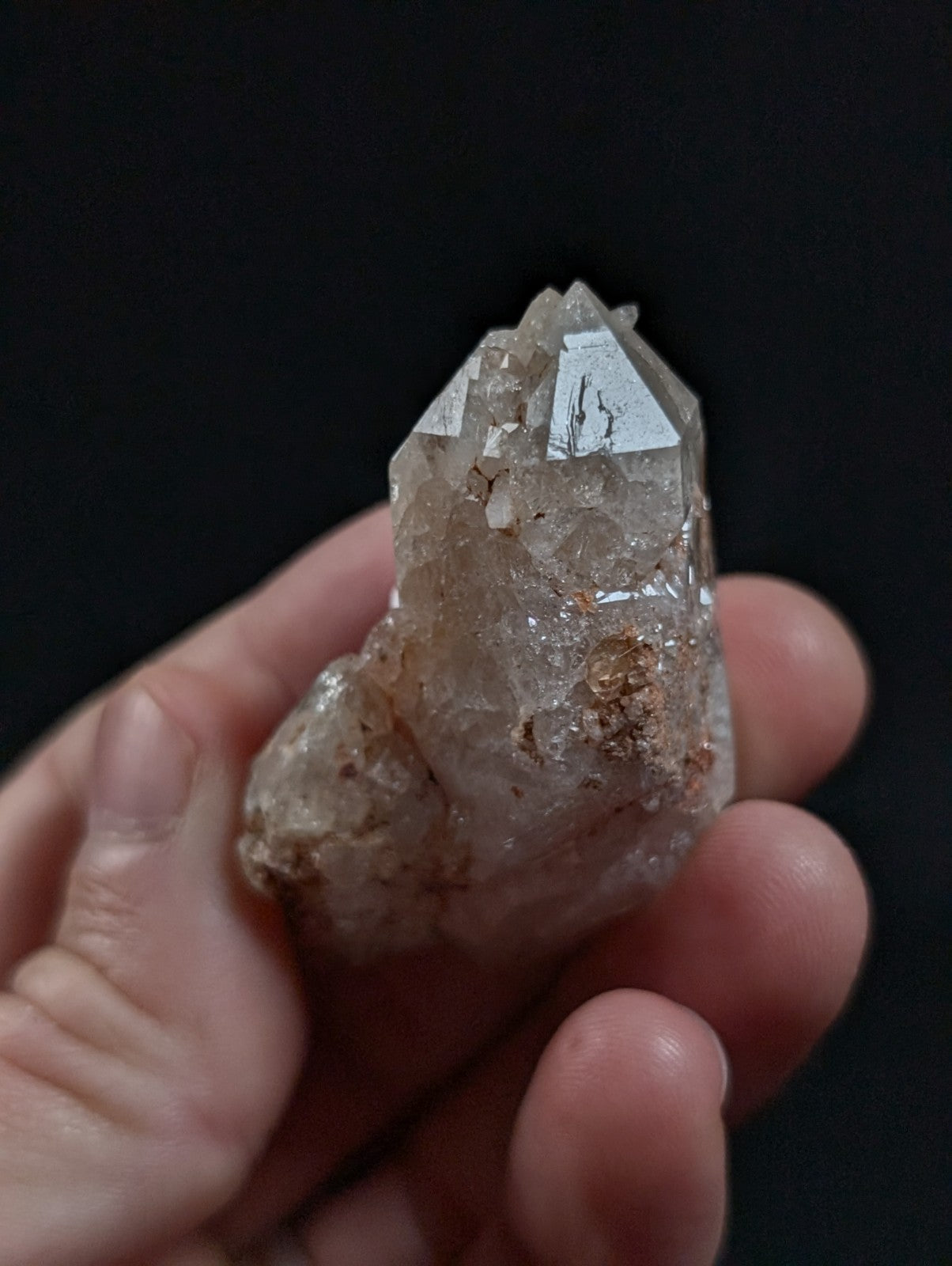 Crackle Quartz Crystal Point, Double Terminated, Montgomery County, Arkansas