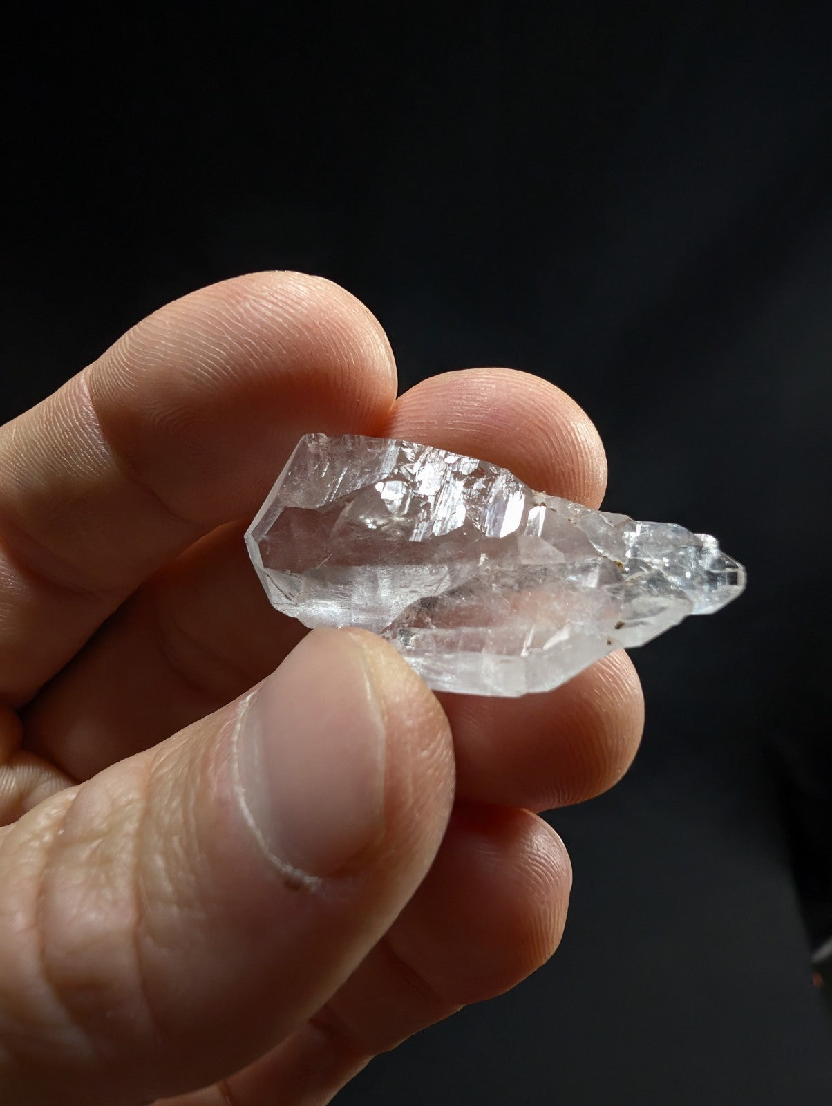 Set of 3 Arkansas Quartz Crystals w/ rehealed form, Unique & OOAK variety set x3