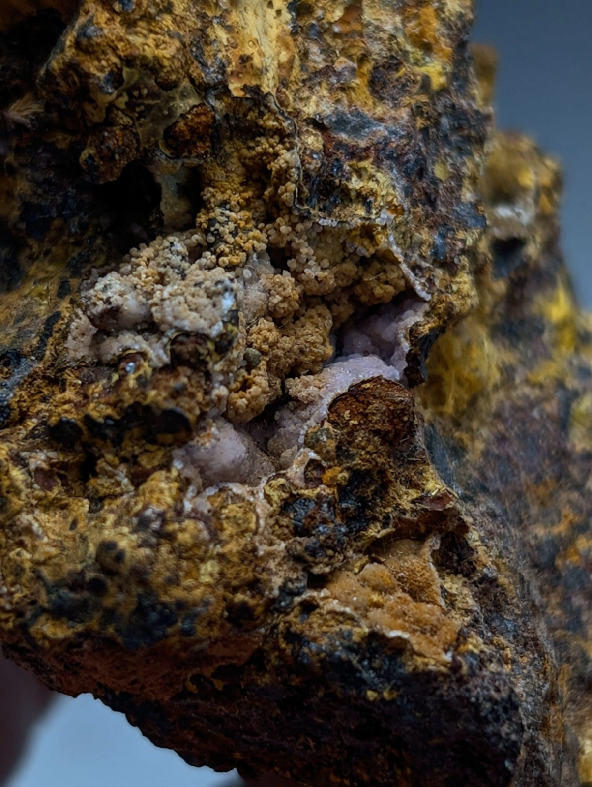 Super Rare Strengite + Cacoxenite, etc, Coon Creek Mine, Polk Co, Arkansas, USA
