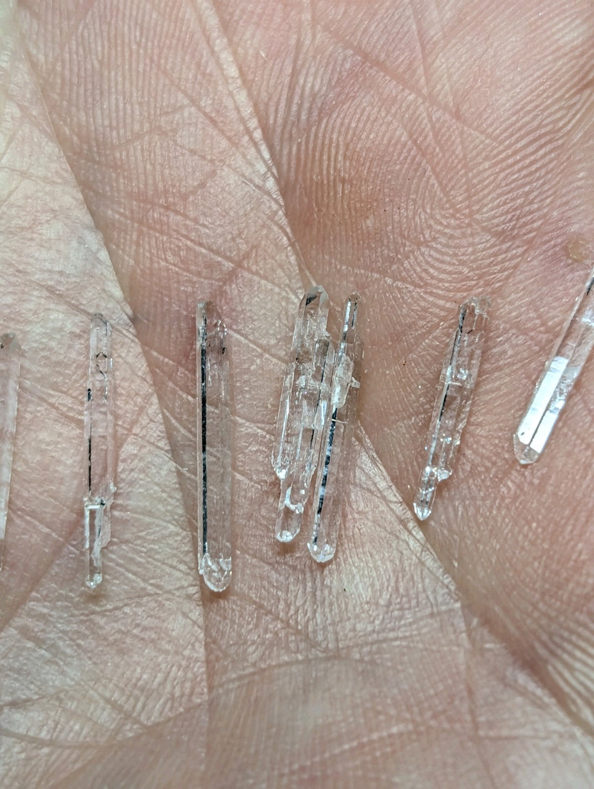 Set of 9 Jeffrey Quarry Solution Quartz Crystal Points, Old Stock, Arkansas, USA