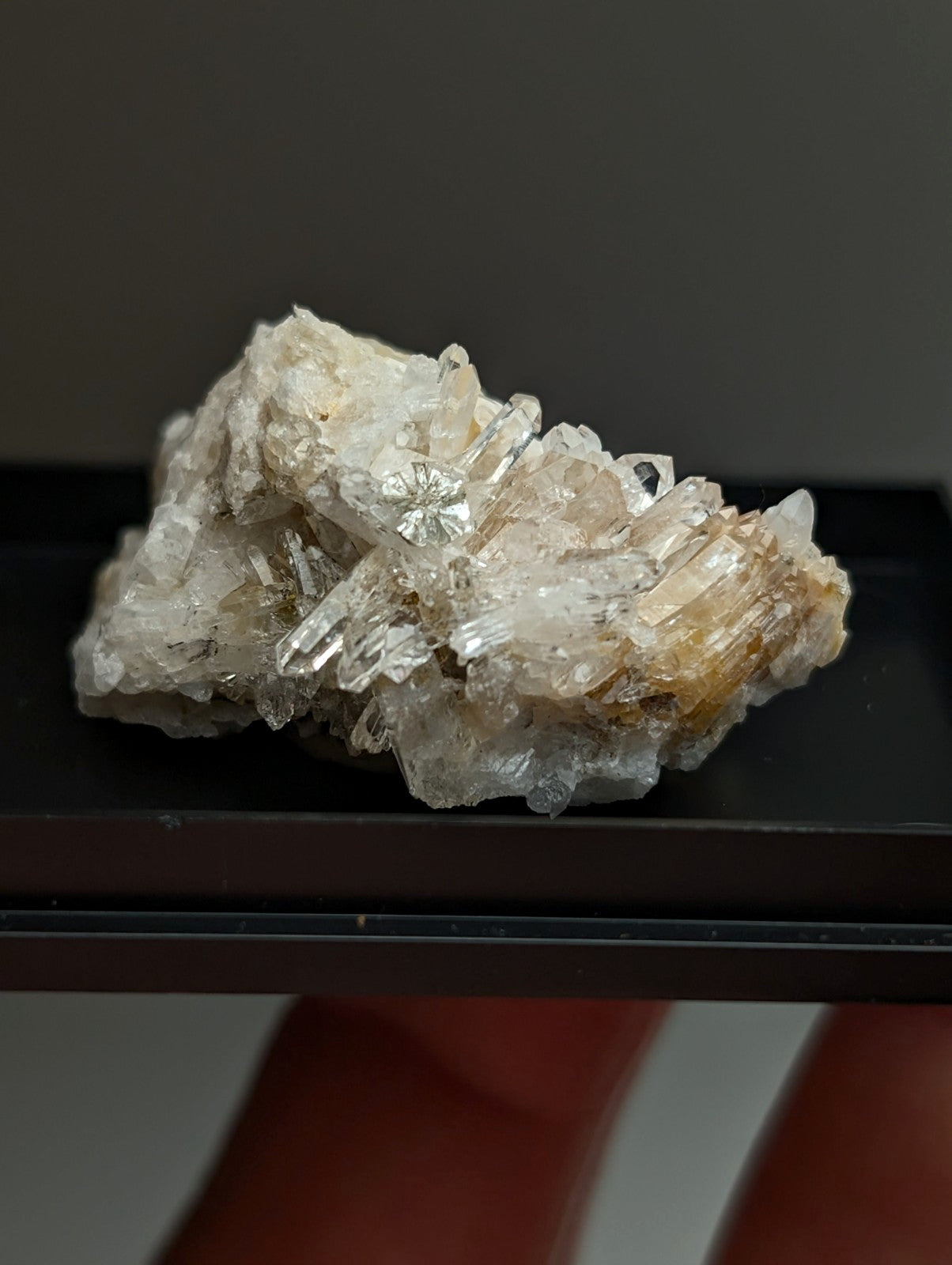 Cookeite on Quartz Crystal, Saline County, Arkansas, Old Stock, w/ photo case