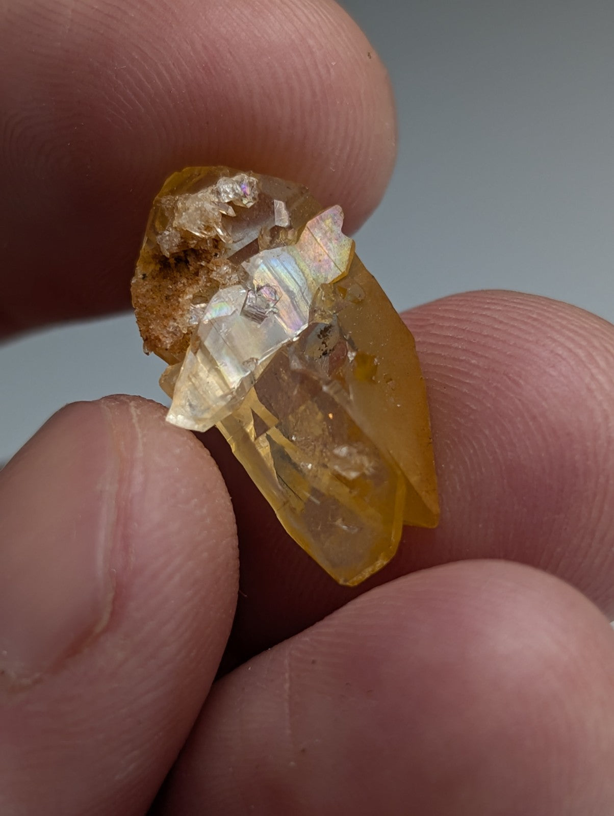 Set of 4 Arkansas Quartz Crystals w/ Natural Iridescence, Unique & OOAK, A+