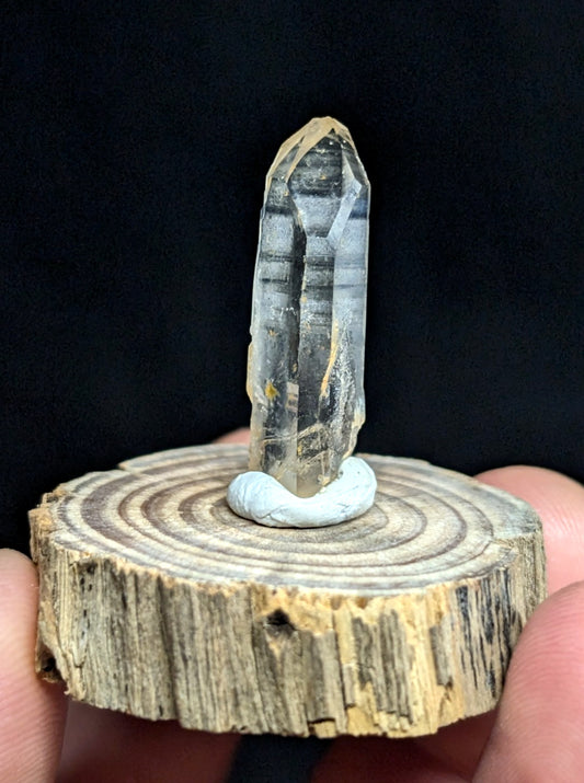 Phantom Quartz Crystal Point, Old Stock, Montgomery County, Arkansas, w/ base