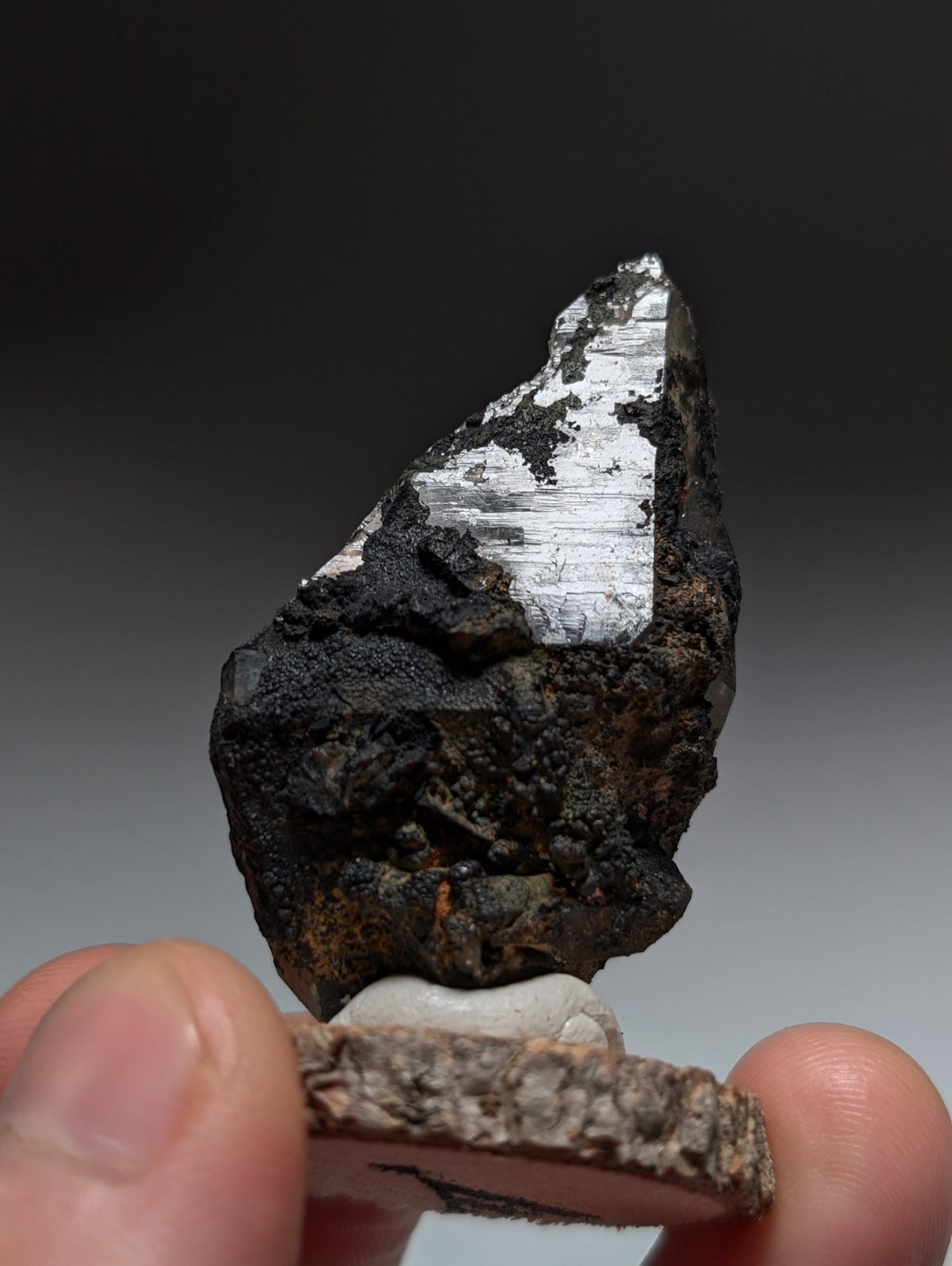 Unique Quartz Crystal with Manganese + Goethite, Montgomery County, Arkansas