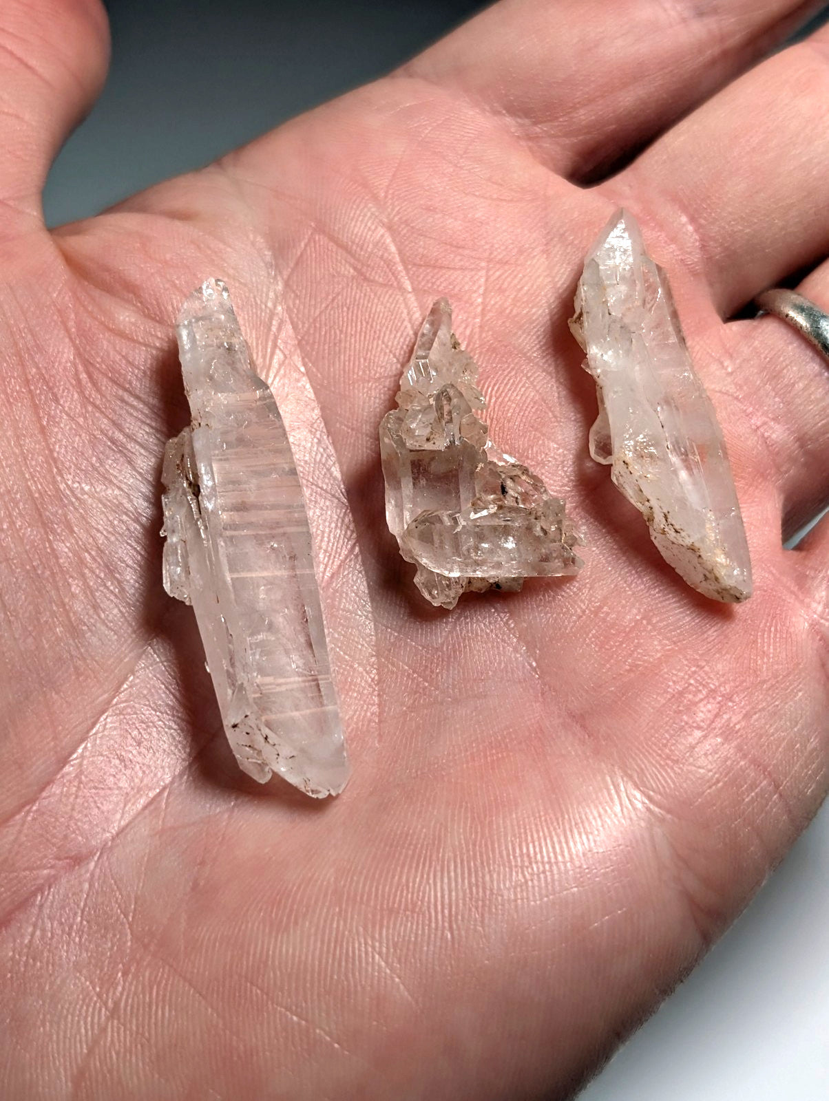 Set of 3 Arkansas Quartz Crystals (Fadens, etc) Montgomery County, Unique & OOAK