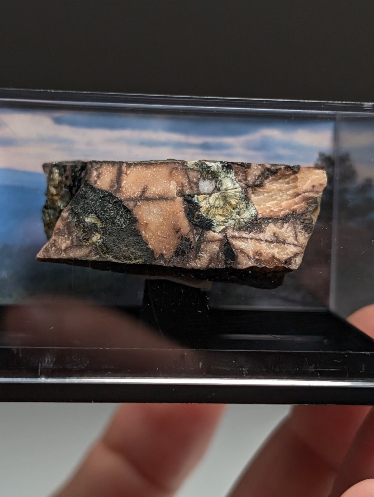 Rare Kidwellite on Novaculite - Coon Creek, Polk County, Arkansas, w/ photo case