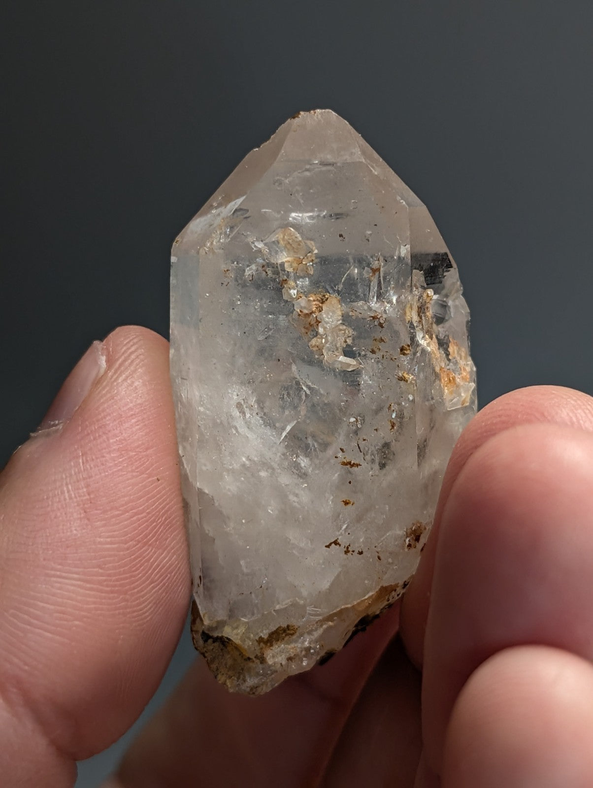 Unique Quartz Crystal with Nacrite Inclusions, Montgomery County, Arkansas, USA