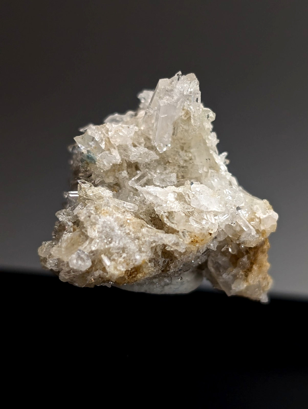 Blue-Green Cookeite on Solution Quartz, Saline County, Arkansas, Old Stock