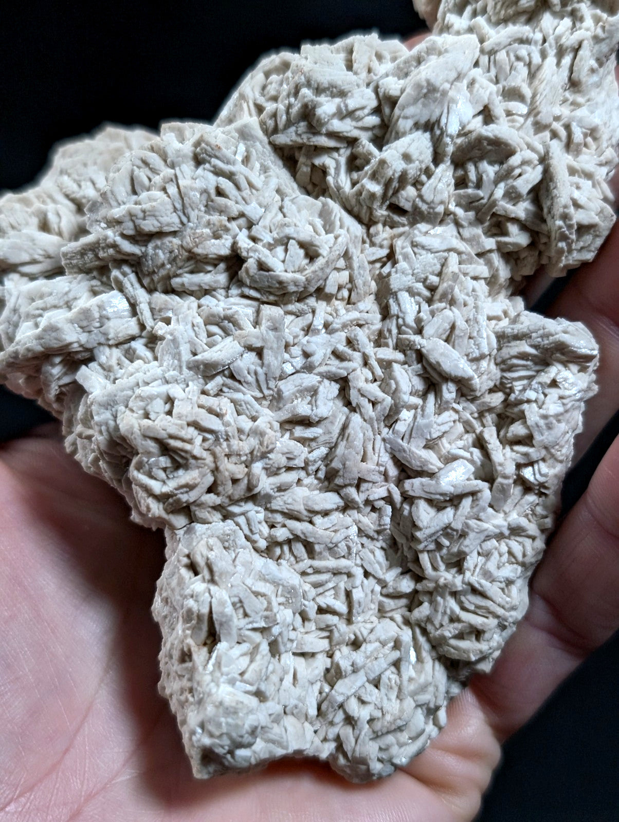Albite, variety "cleavelandite", from Magnet Cove, Arkansas, 18 cm! UV Reactive!
