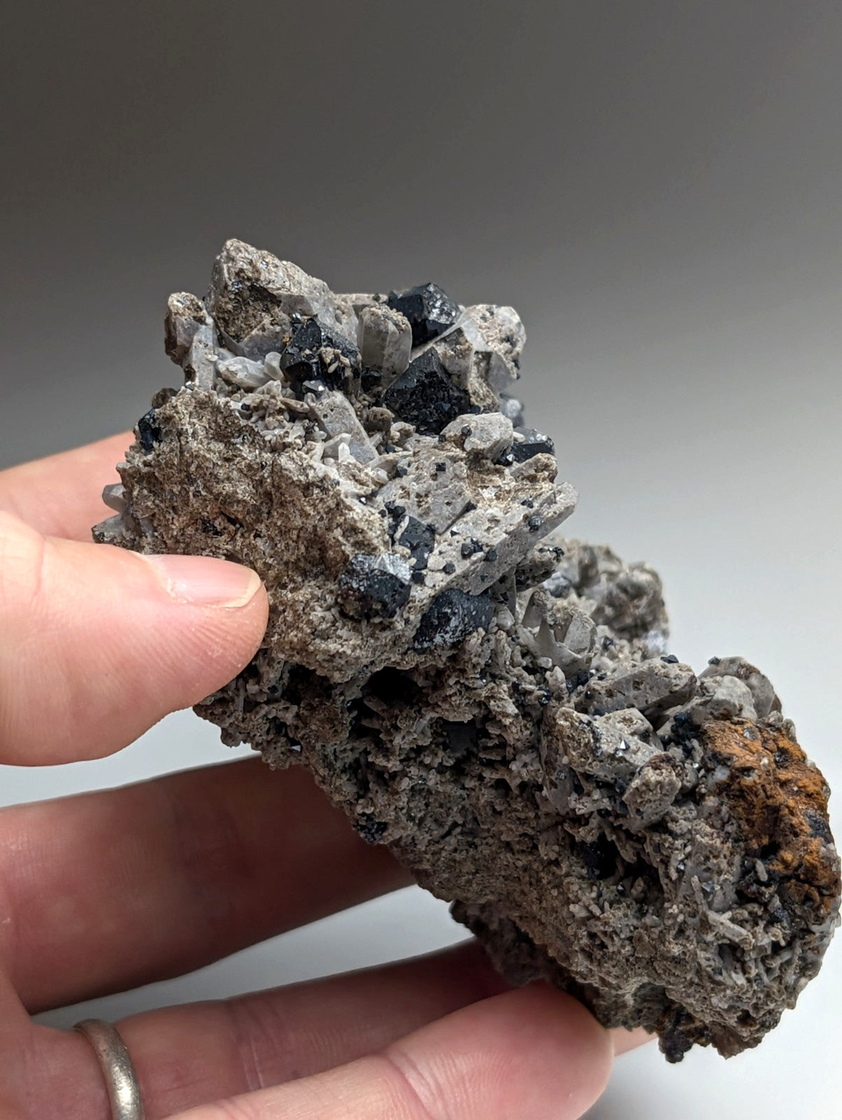 Large Brookite Crystals on Smoky Quartz, Magnet Cove, Arkansas, USA, ex Delinde