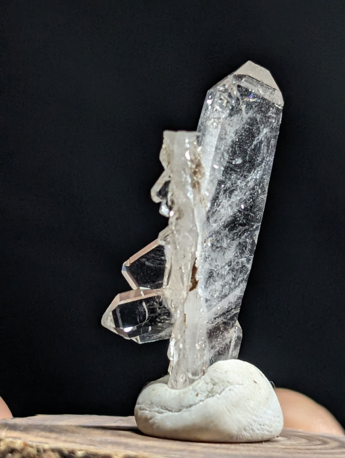 A+ Faden Quartz Crystal Point, Old Stock, Montgomery County, Arkansas, w/ base