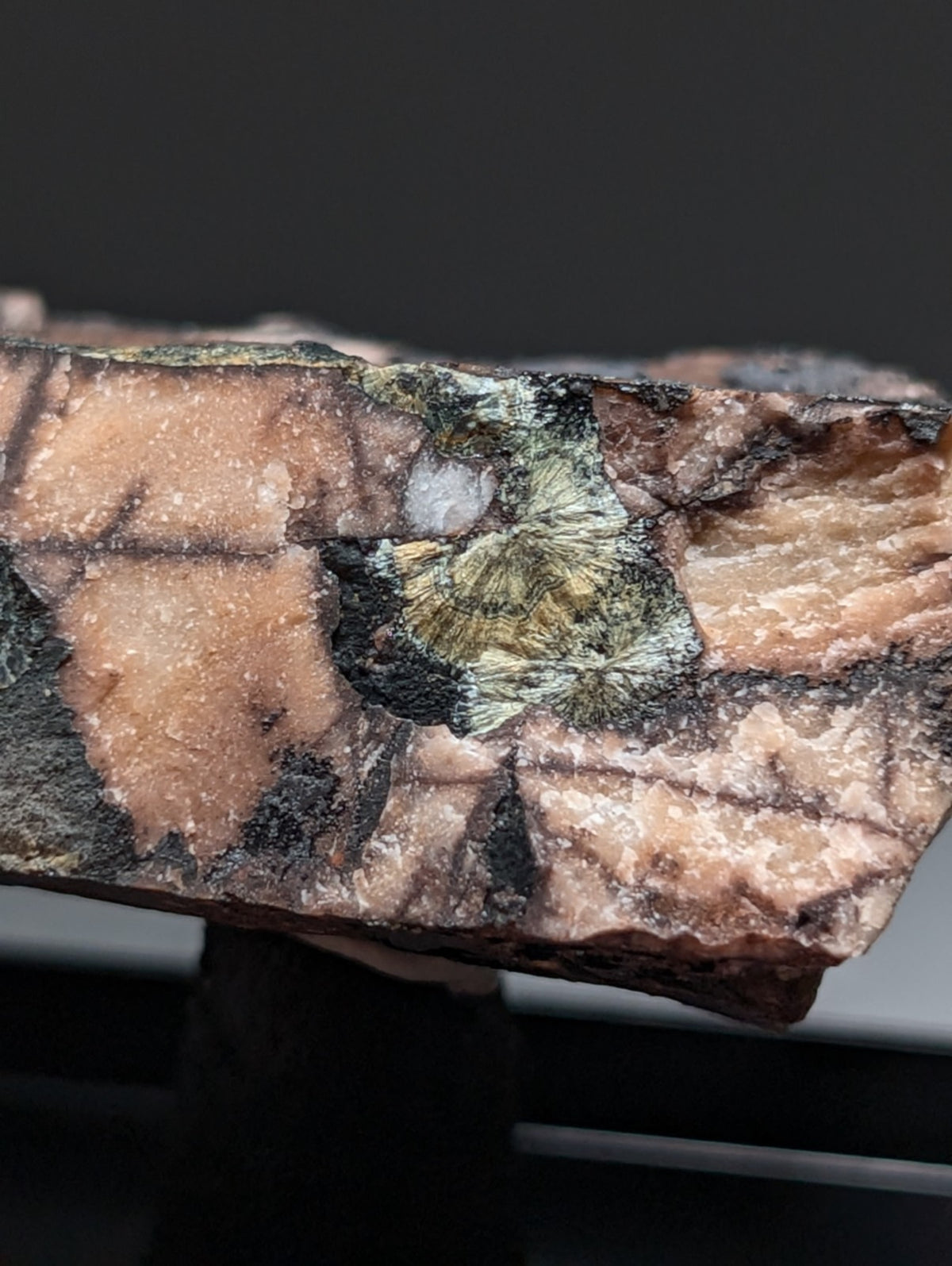 Rare Kidwellite on Novaculite - Coon Creek, Polk County, Arkansas, w/ photo case