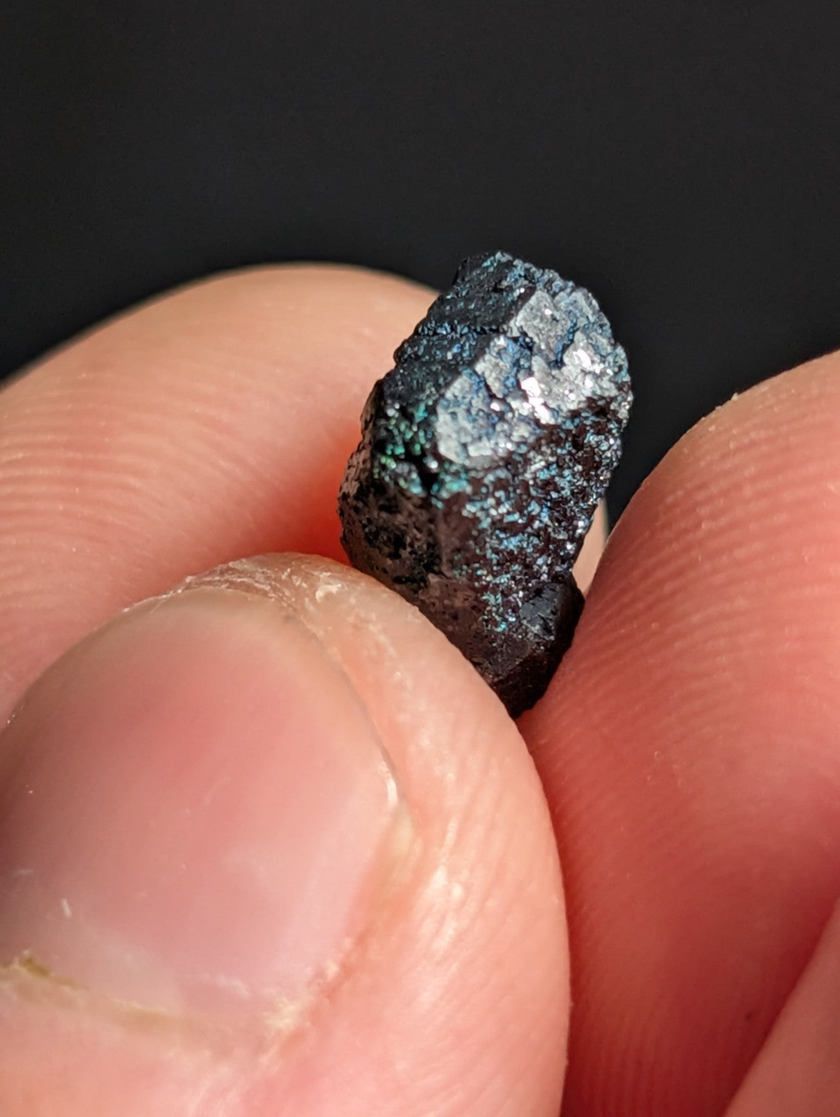 Brookite w/natural iridescence , Magnet Cove, Hot Spring Co. Arkansas, Old Stock