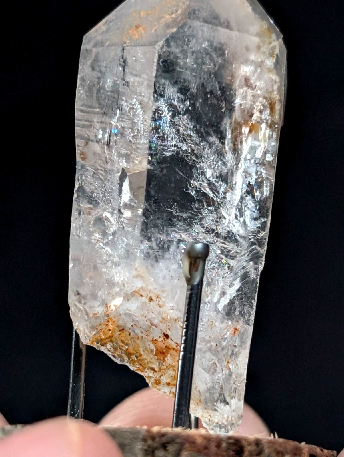 Unique Quartz Crystal with Nacrite Inclusions, Montgomery County, Arkansas, USA