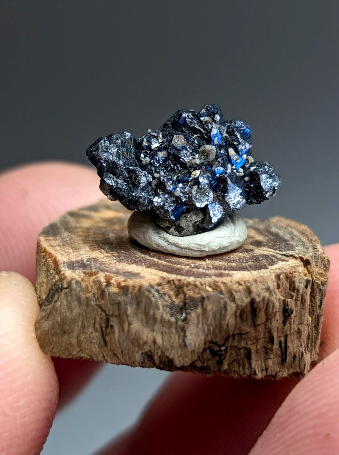 A+ Unique Brookite Crystal, Magnet Cove, Arkansas, Old Stock, + wood stand