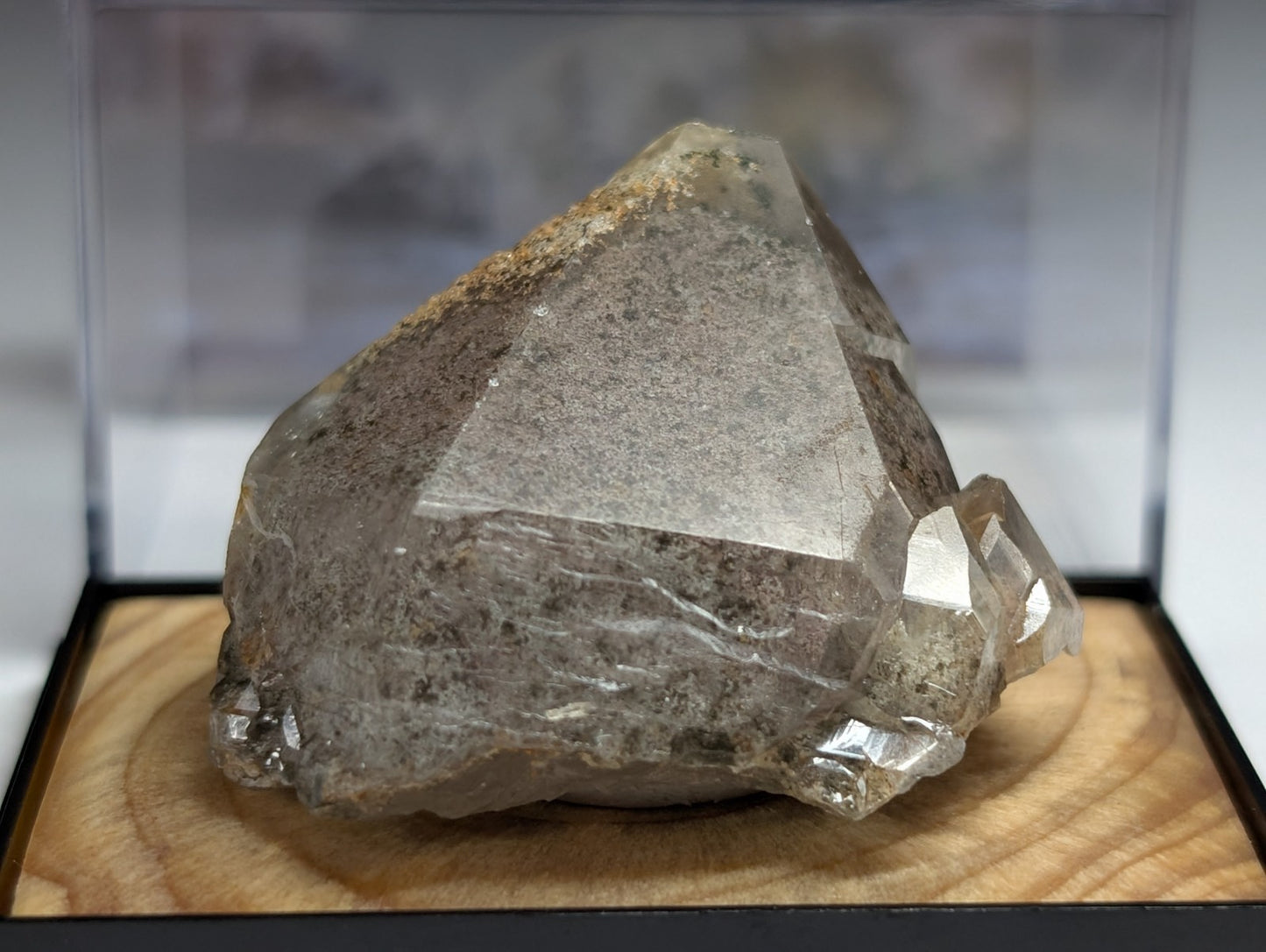 UNIQUE Phantom Quartz, w/ wood mount + photo case  - Garland County, Arkansas