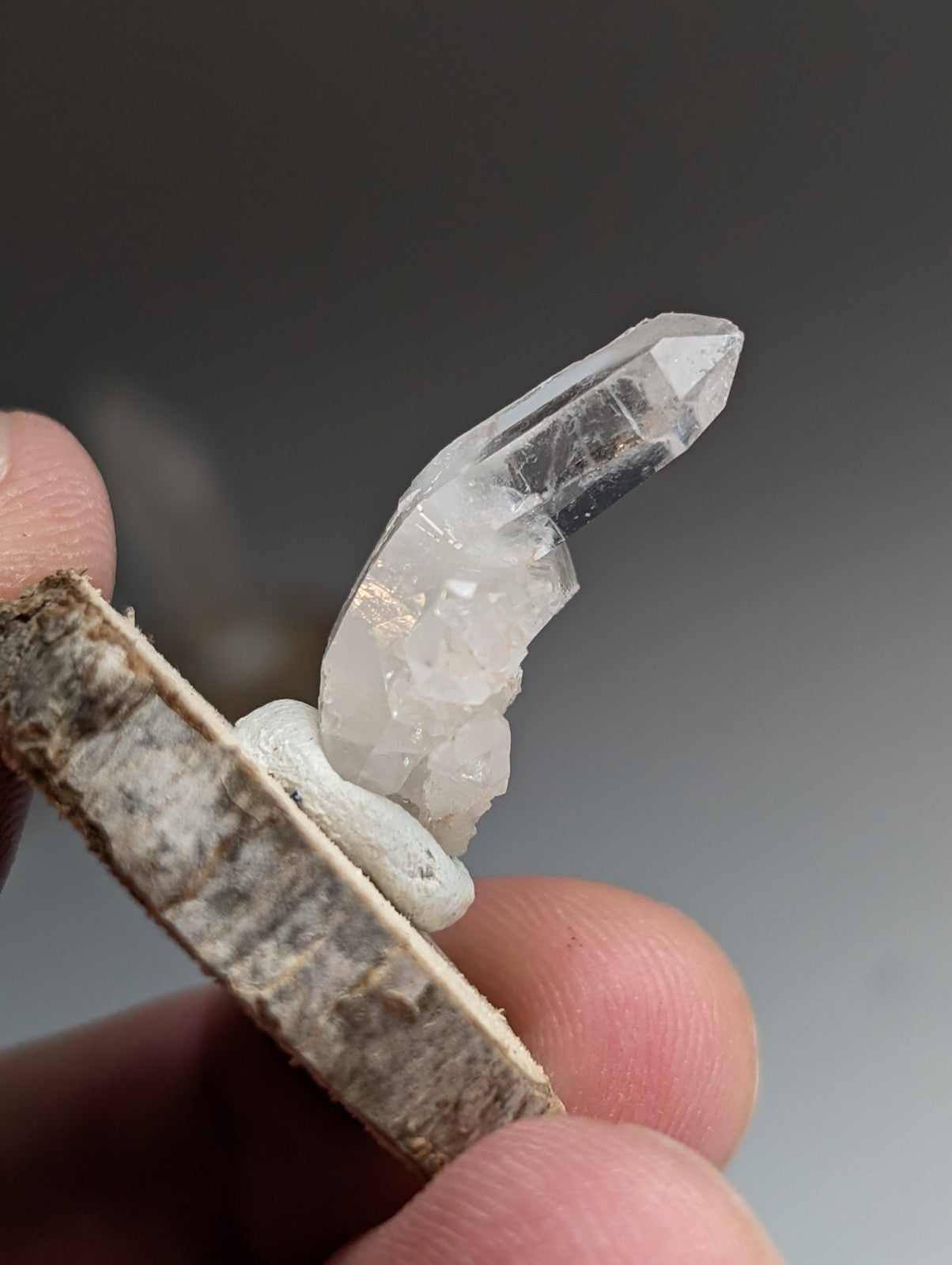 Set of 3 Unique Quartz, Old Stock, Montgomery County, Arkansas, w/ wood bases