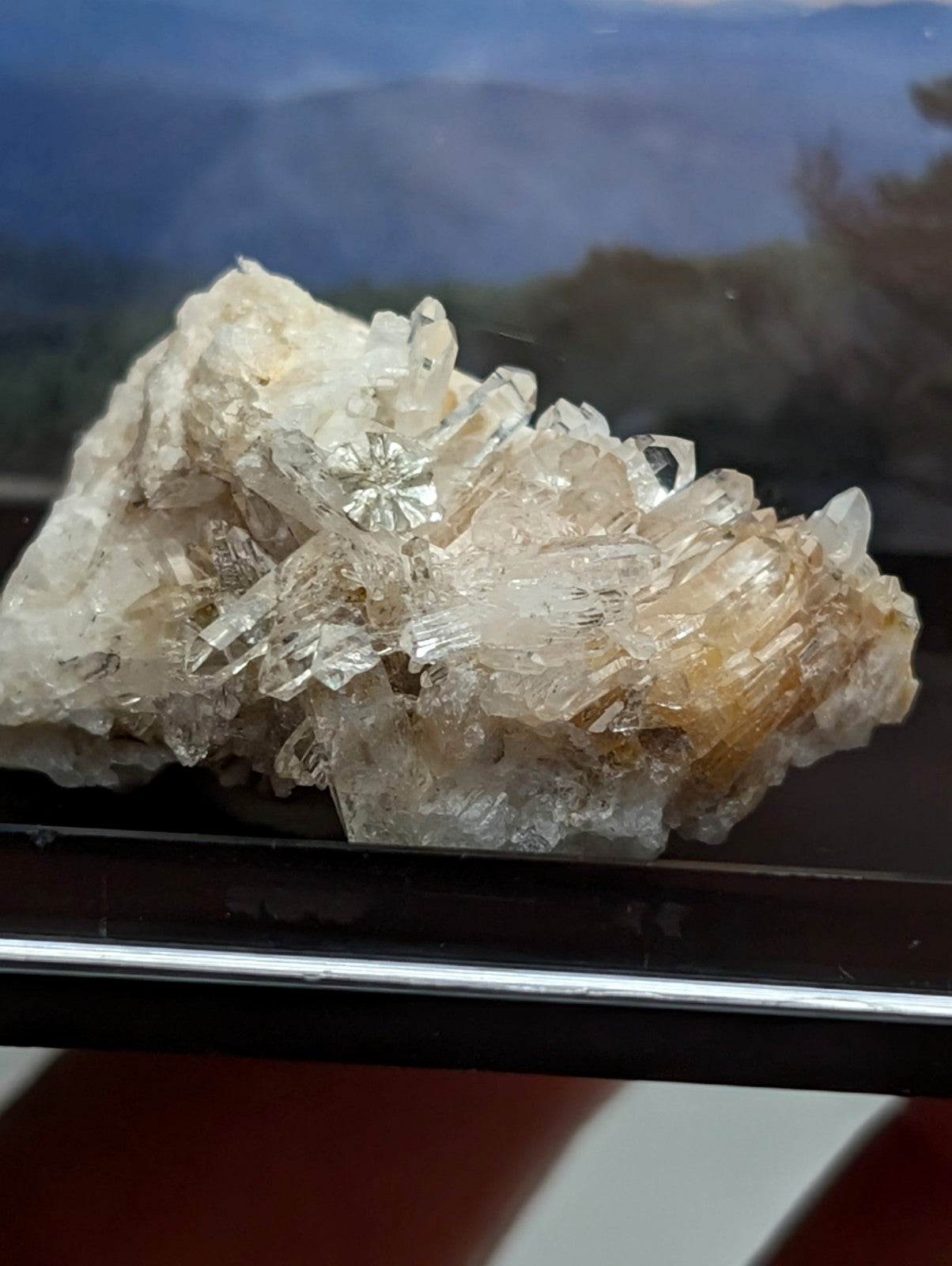 Cookeite on Quartz Crystal, Saline County, Arkansas, Old Stock, w/ photo case