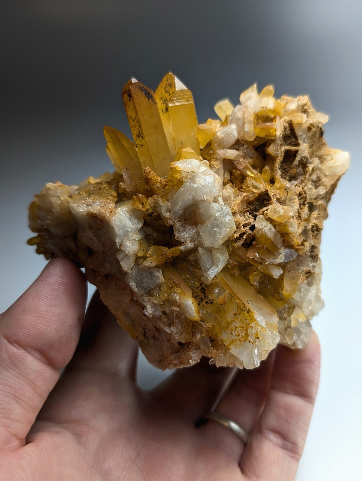 Quartz Crystal Cluster w/ natural color, Garland County, Arkansas, Beautiful!