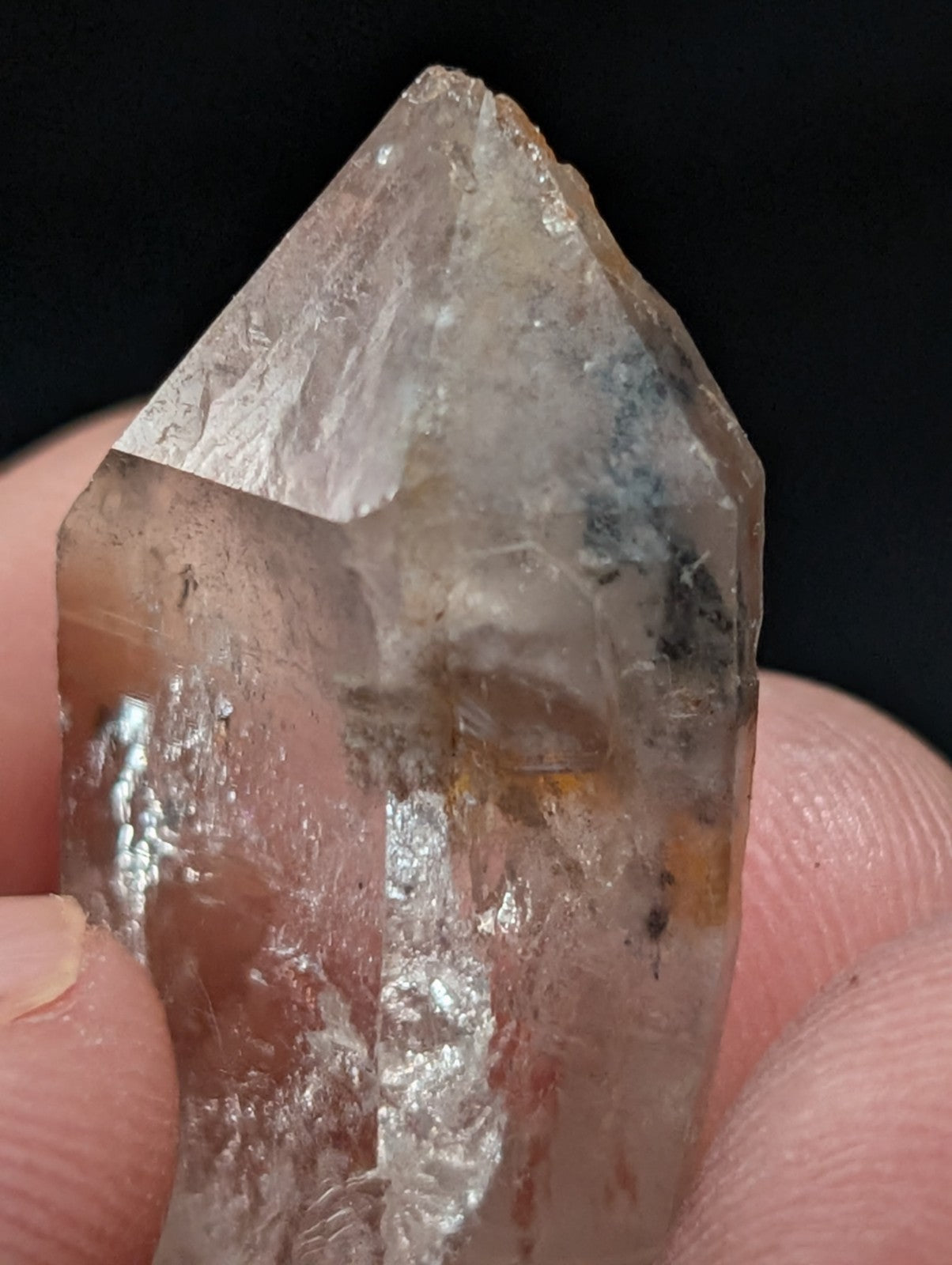 Unique Quartz Crystal with Nacrite Inclusions, Montgomery County, Arkansas, USA
