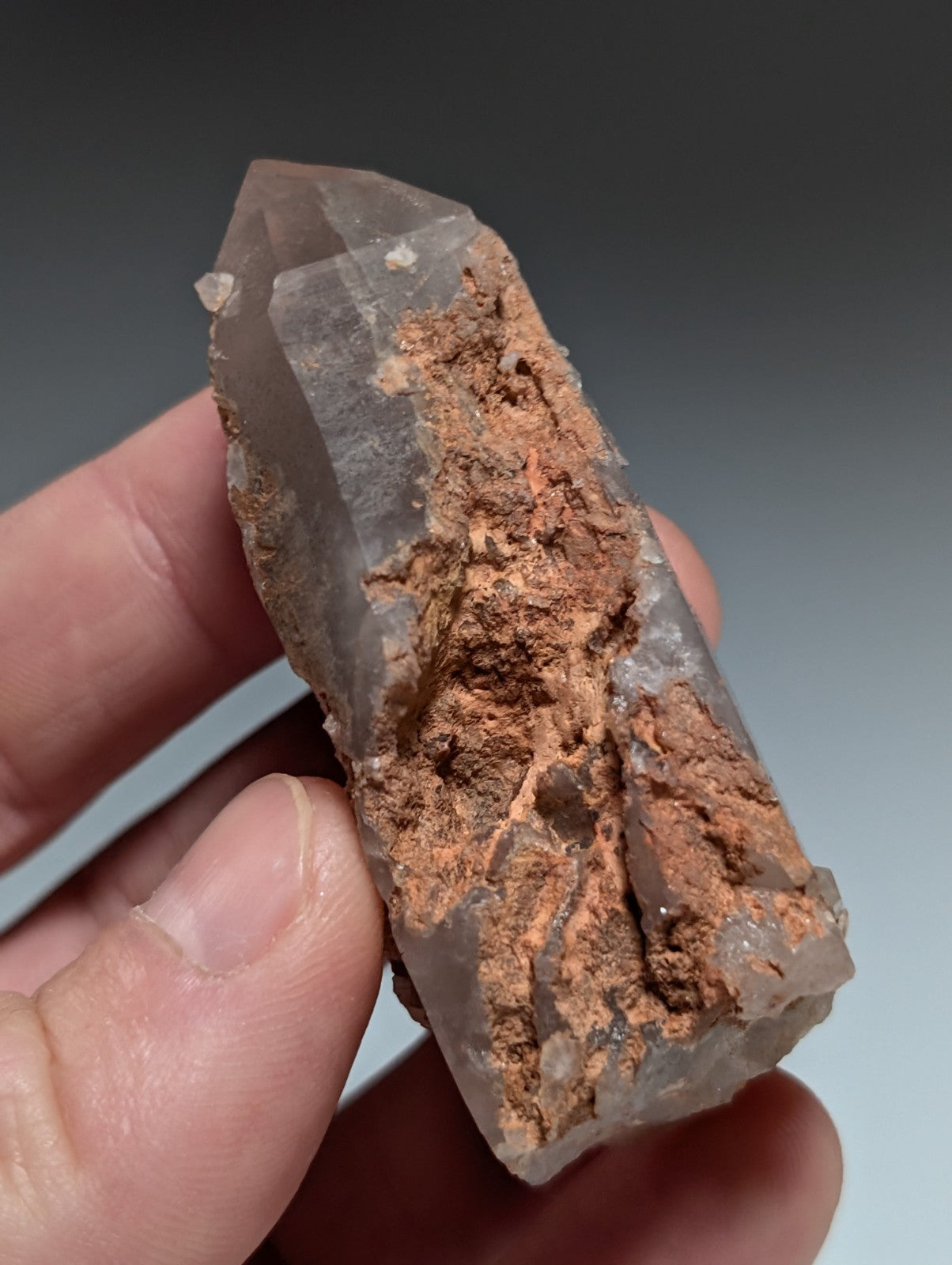 Smoky Growth Interference Quartz Crystal Point, Montgomery County, Arkansas