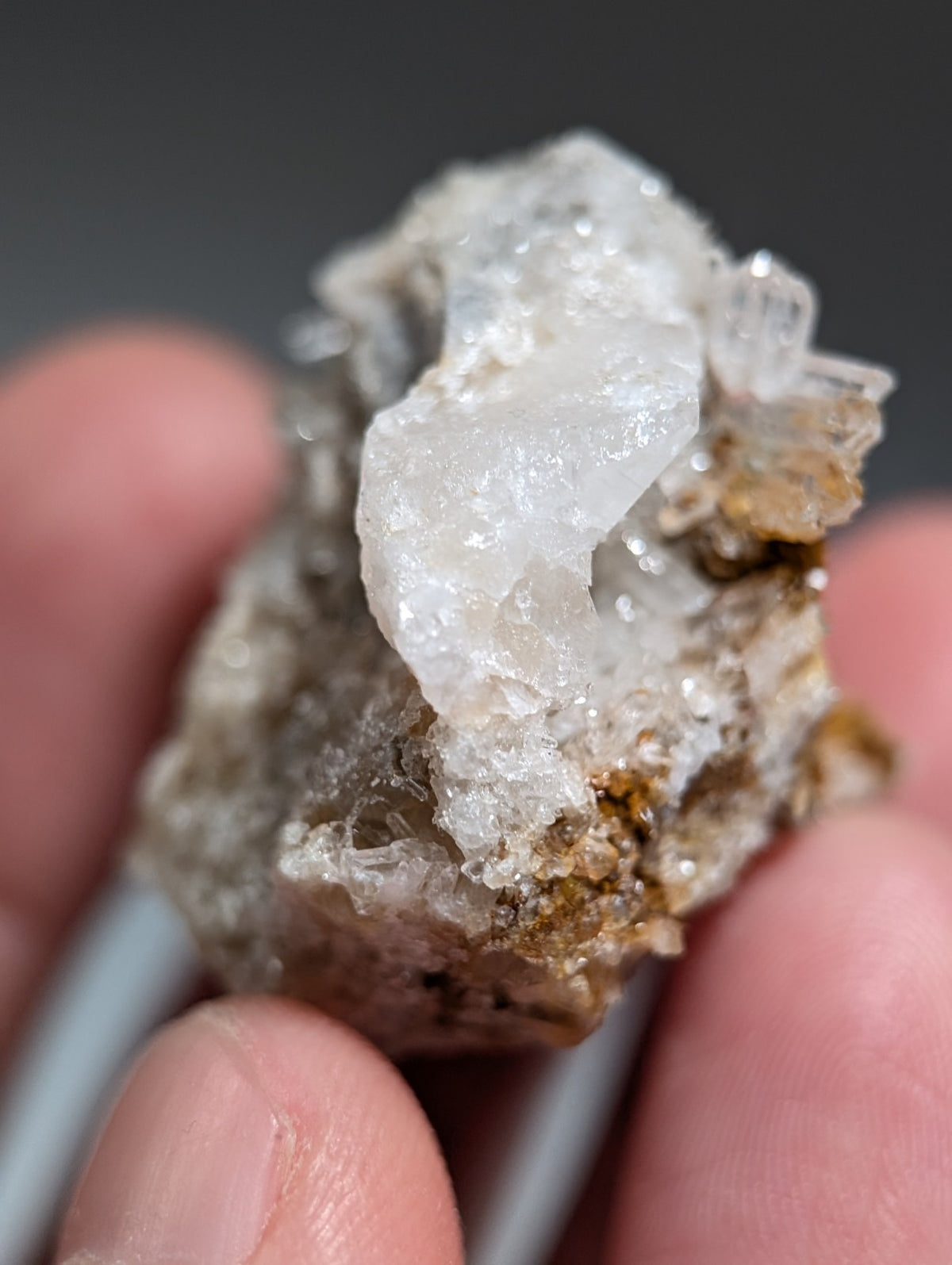 Blue-Green Cookeite on Solution Quartz, Saline County, Arkansas, Old Stock