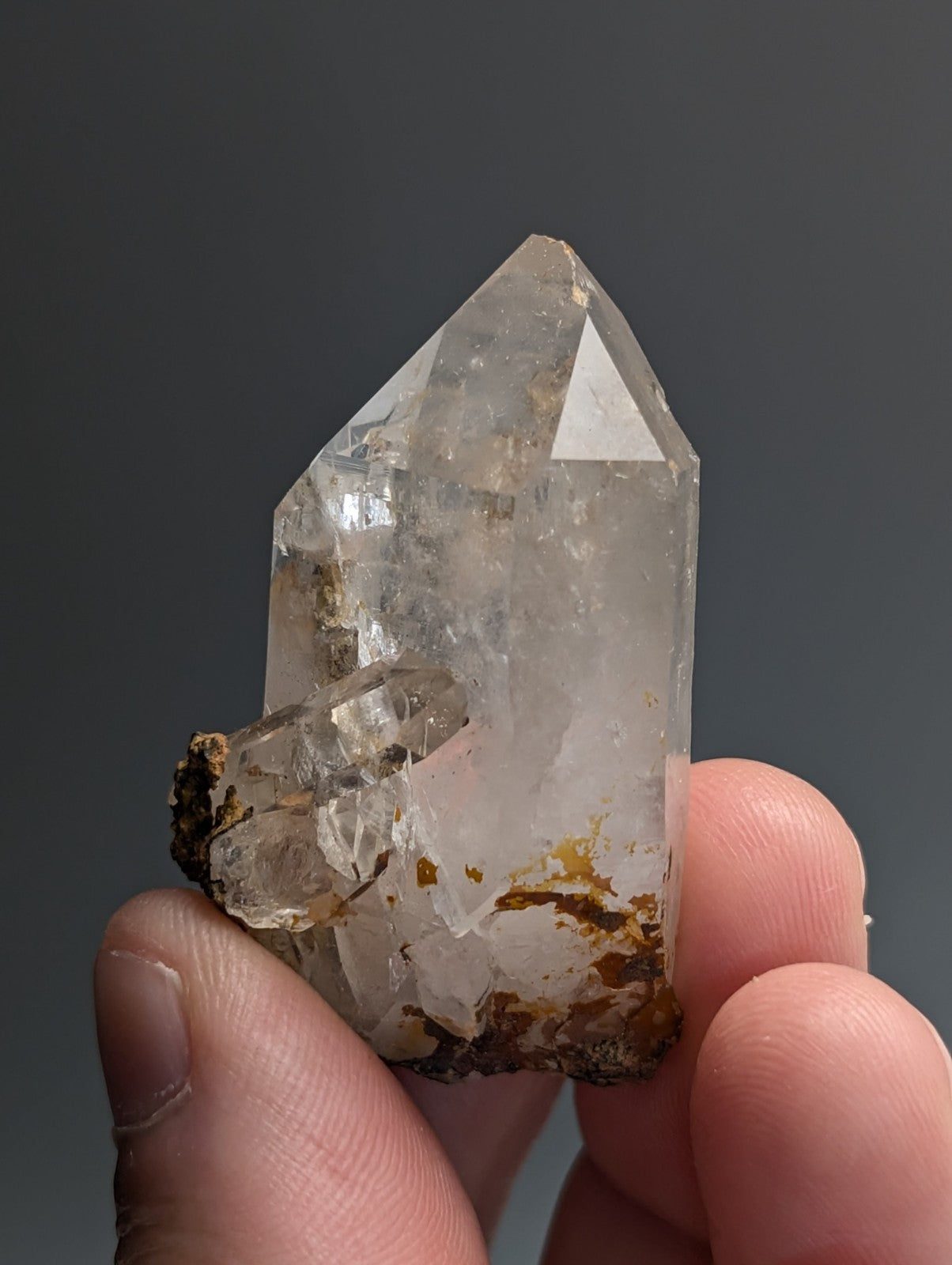 Unique Quartz Crystal with Nacrite Inclusions, Montgomery County, Arkansas, USA