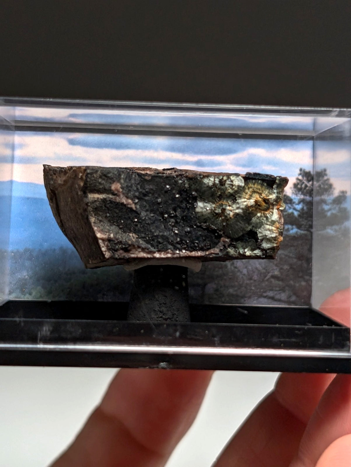 Rare Kidwellite on Novaculite - Coon Creek, Polk County, Arkansas, w/ photo case
