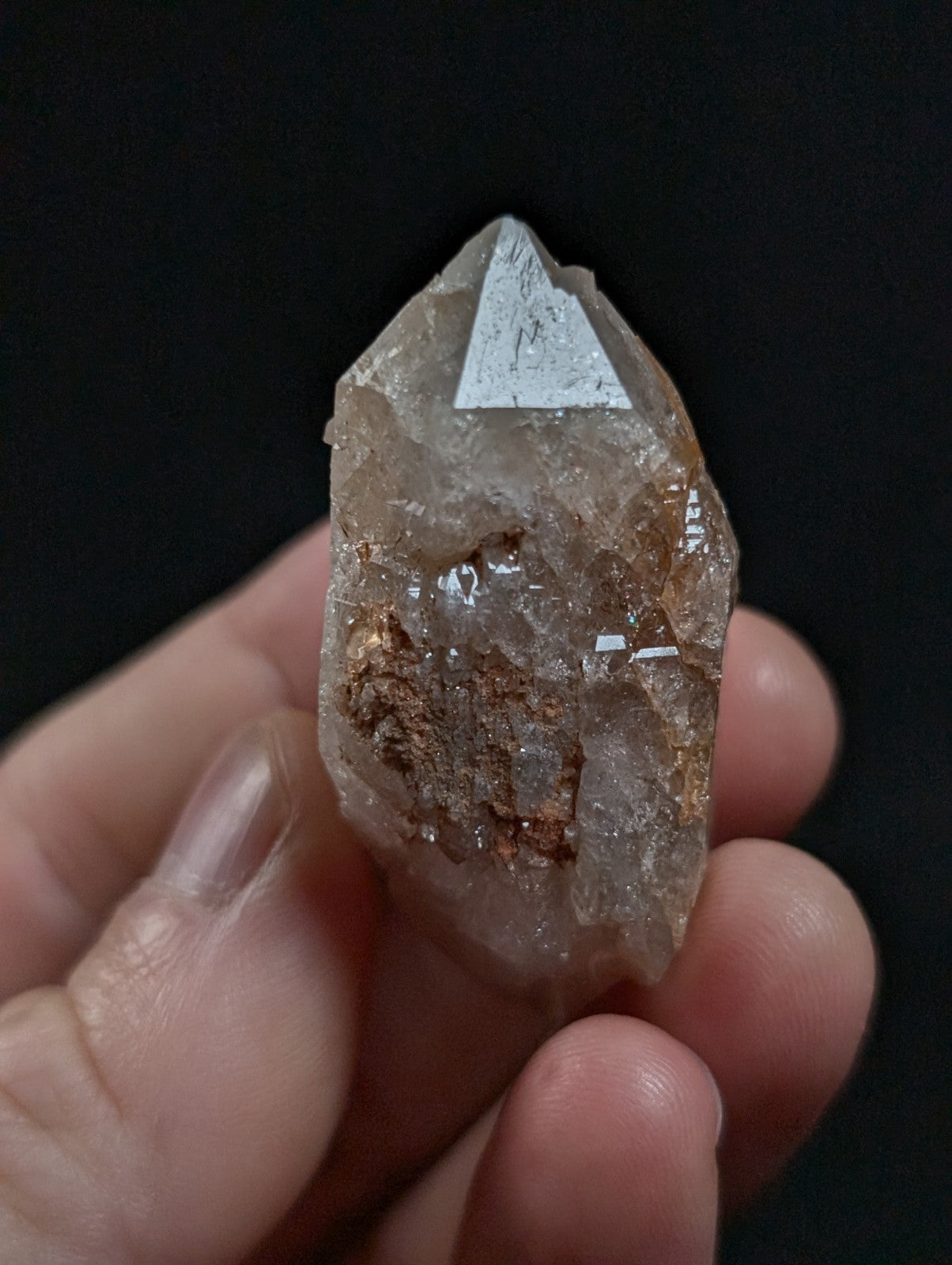 Crackle Quartz Crystal Point, Double Terminated, Montgomery County, Arkansas