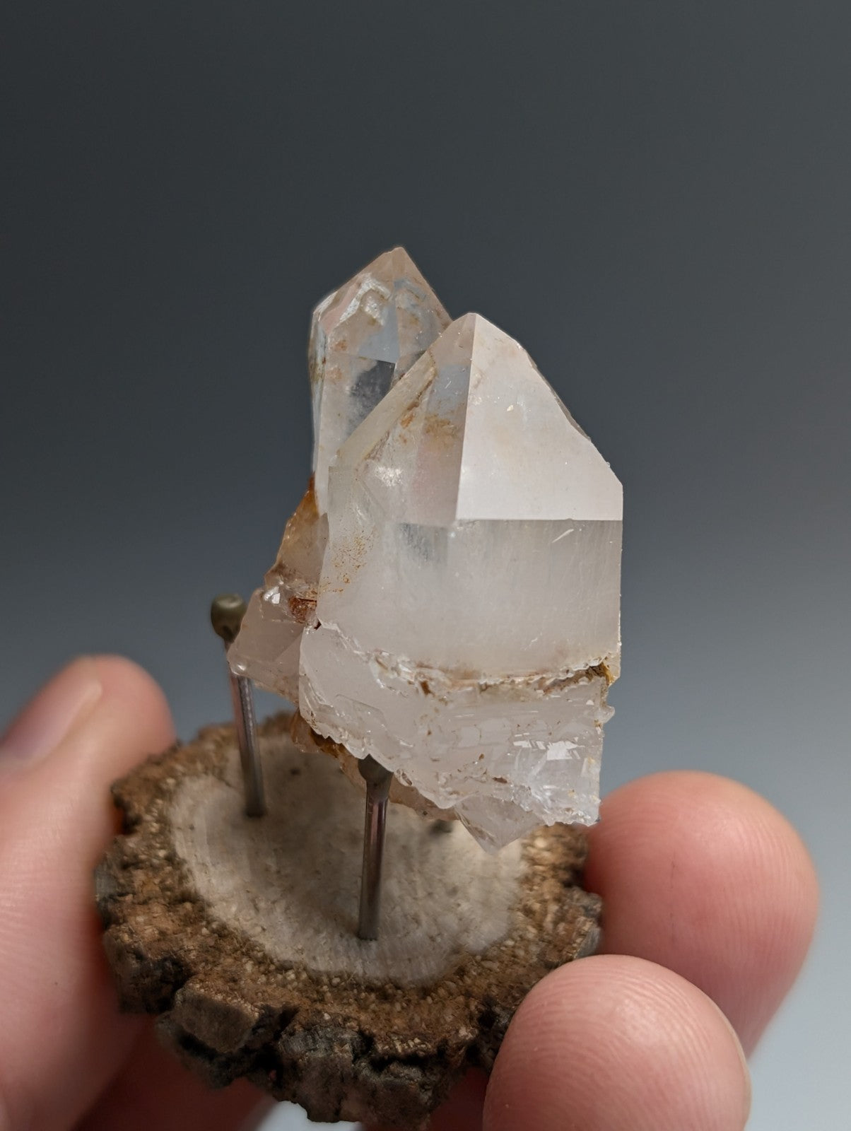 Unique Quartz Crystal Cluster, Old Stock, Montgomery County, Arkansas, w/display