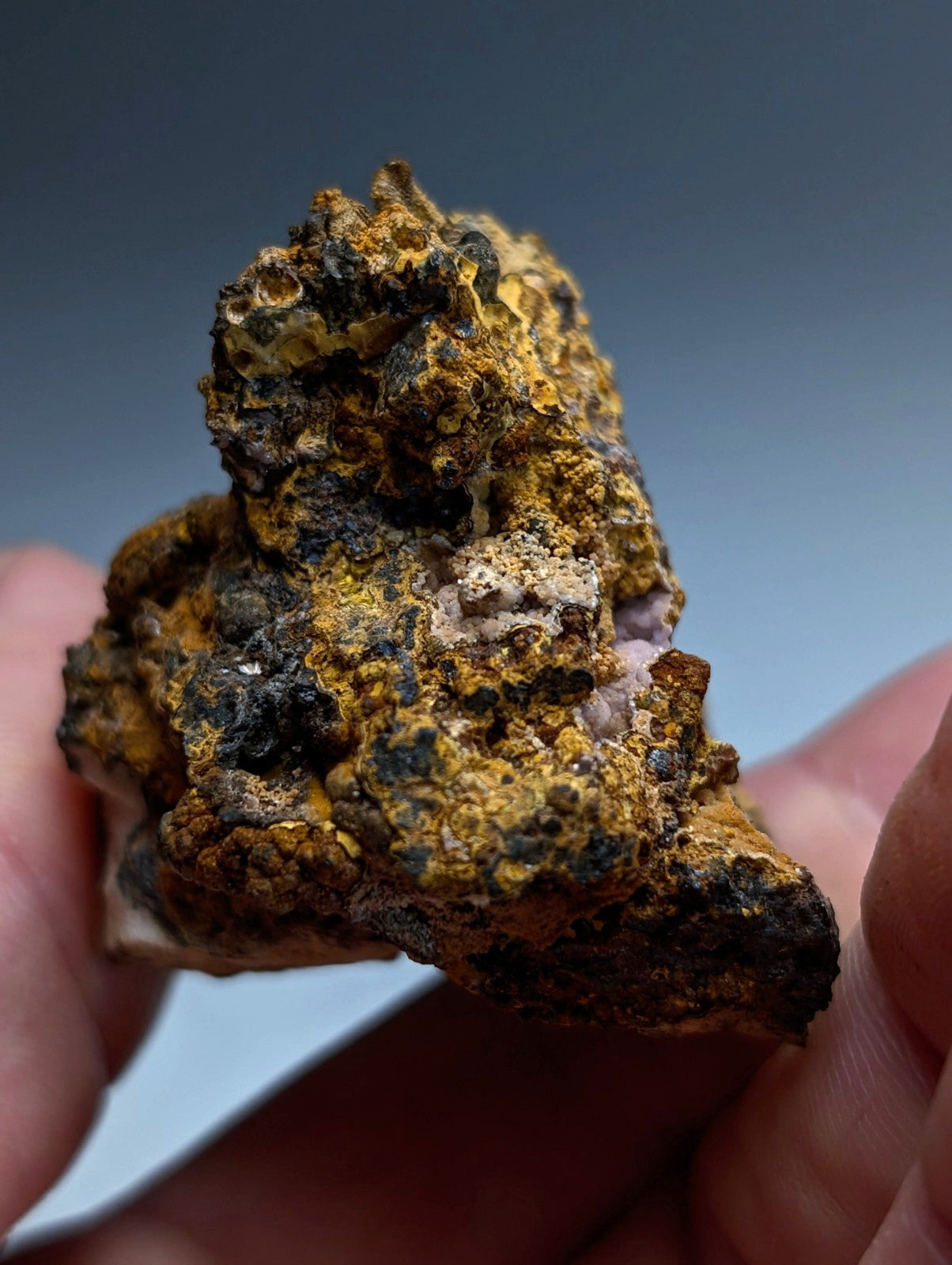 Super Rare Strengite + Cacoxenite, etc, Coon Creek Mine, Polk Co, Arkansas, USA