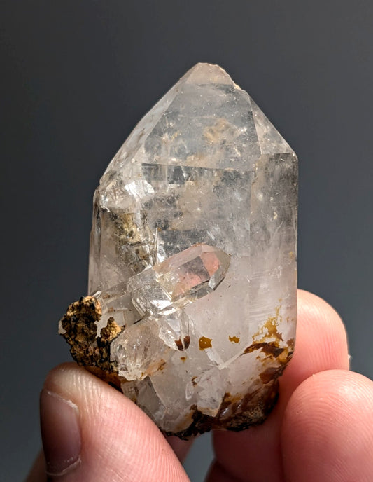 Unique Quartz Crystal with Nacrite Inclusions, Montgomery County, Arkansas, USA