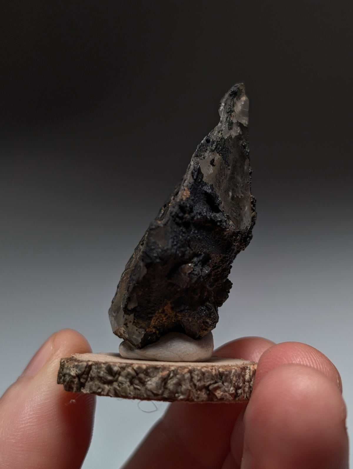 Unique Quartz Crystal with Manganese + Goethite, Montgomery County, Arkansas