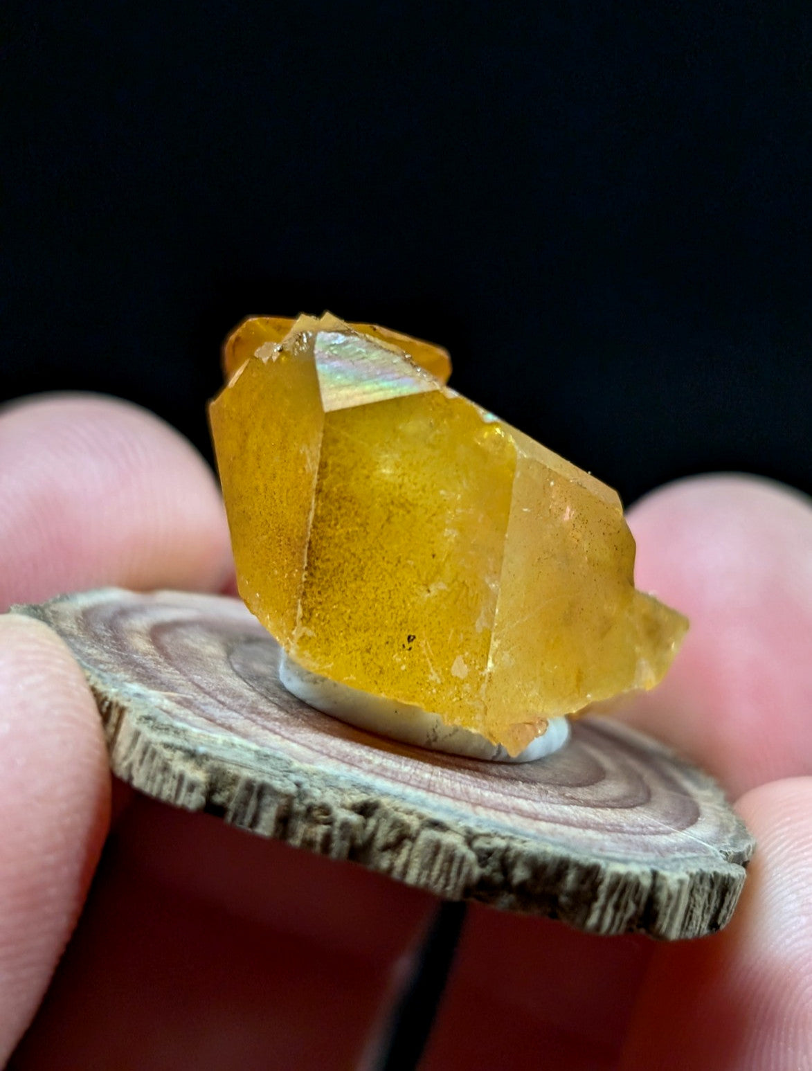 Very Unique Quartz Crystal Point w/ Rainbows, Garland County, Arkansas, w/ base