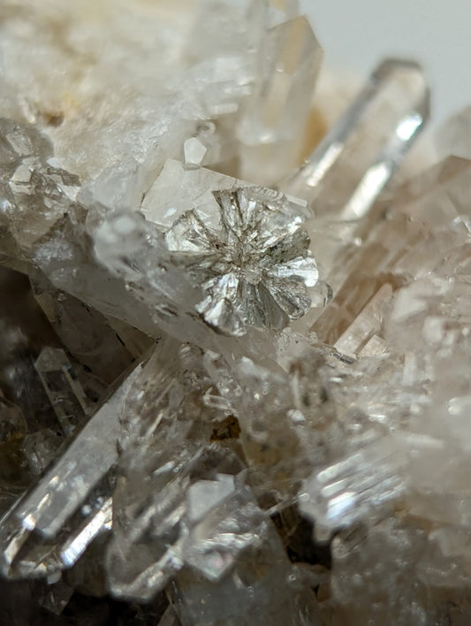 Cookeite on Quartz Crystal, Saline County, Arkansas, Old Stock, w/ photo case