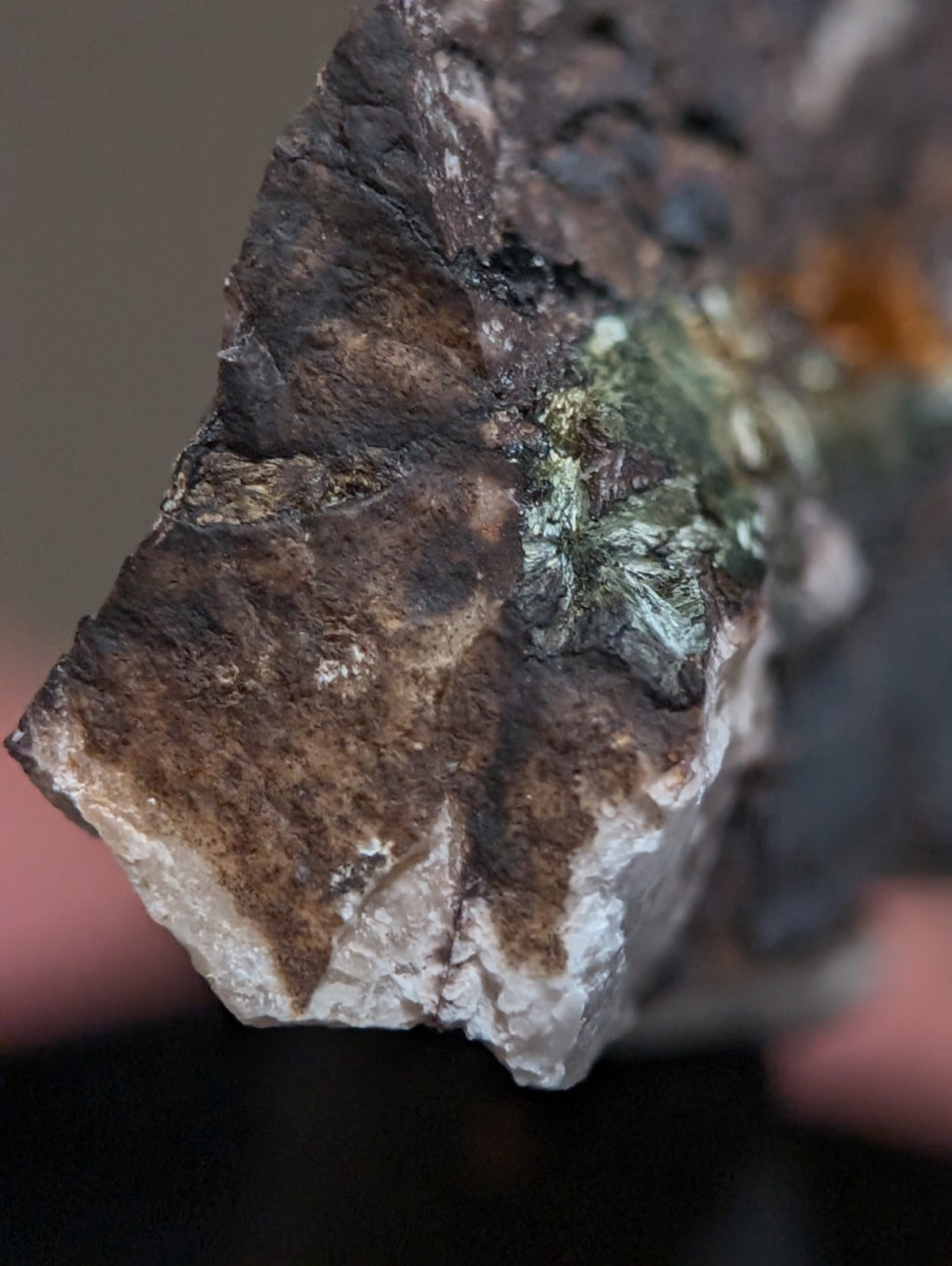 Rare Kidwellite on Novaculite - Coon Creek, Polk County, Arkansas, w/ photo case