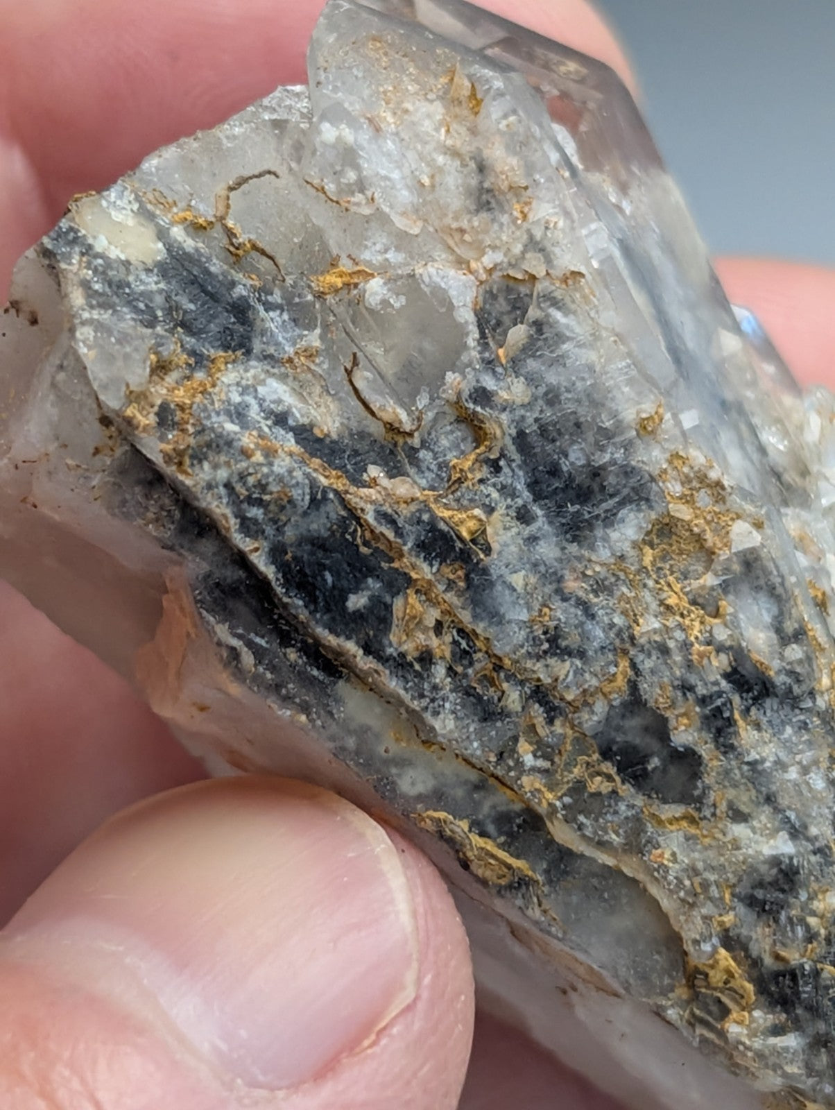 Unique Quartz Crystal with Nacrite Inclusions, Montgomery County, Arkansas, USA