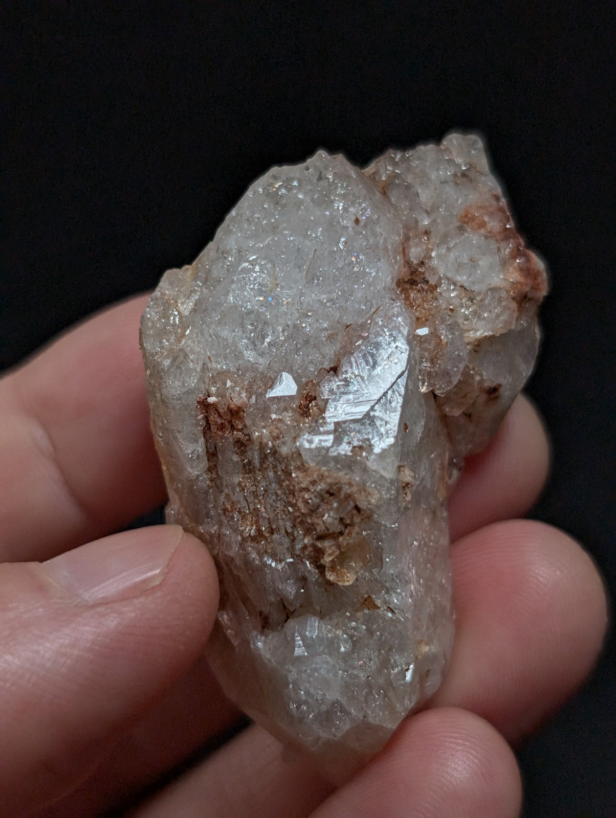 Crackle Quartz Crystal Point, Double Terminated, Montgomery County, Arkansas
