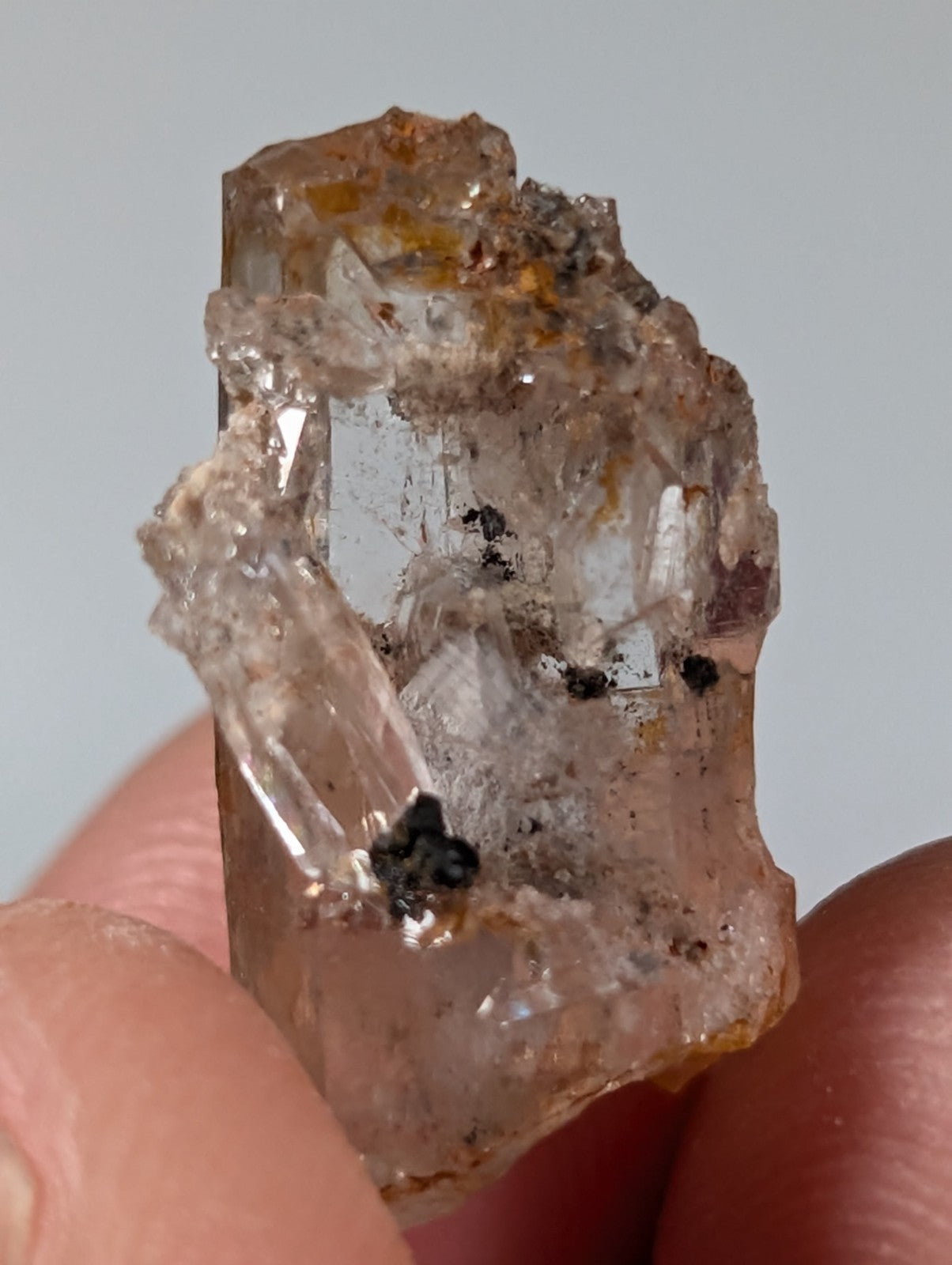 Set of 3 Quartz Crystals with Nacrite Inclusions, Montgomery County, Arkansas