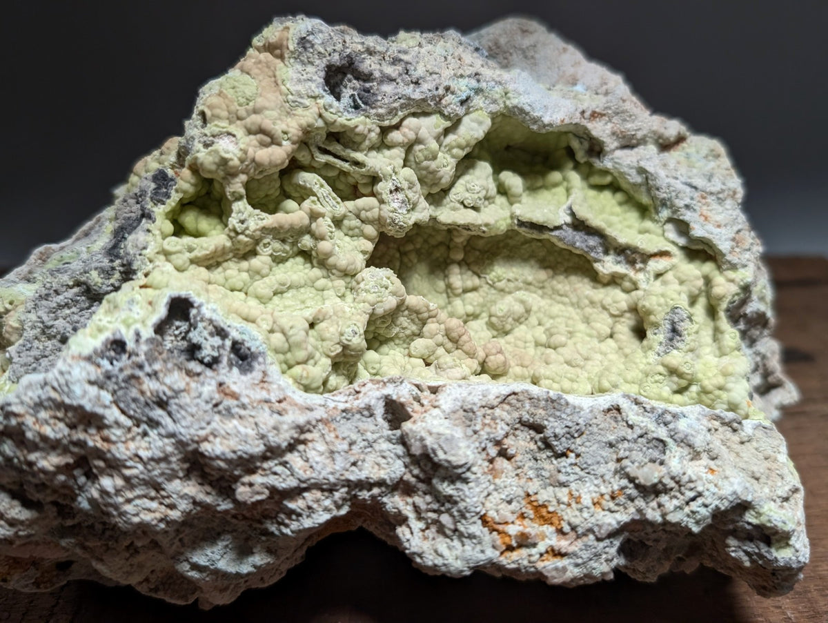 Large Yellow/Green Wavellite w/ Blue Planerite - ex Henry Delinde- Arkansas, USA