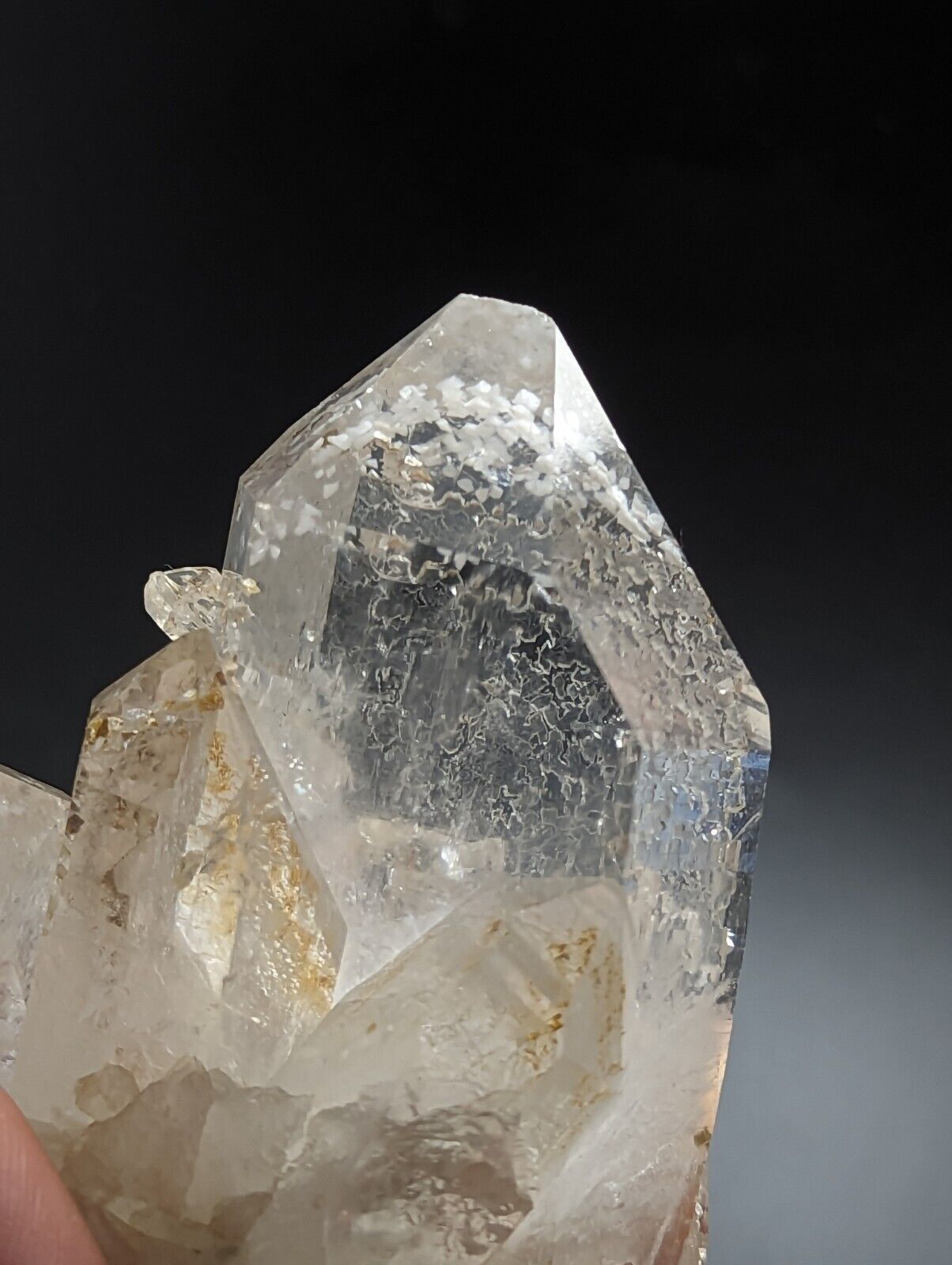 Adularia Phantom Quartz Crystal Cluster from Hamilton Hill, Arkansas, Old Stock