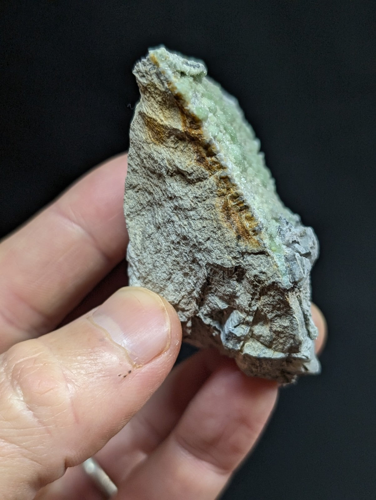 Green Wavellite on chert- Fantastic Old Stock - Mauldin Mountain, Arkansas, ooak