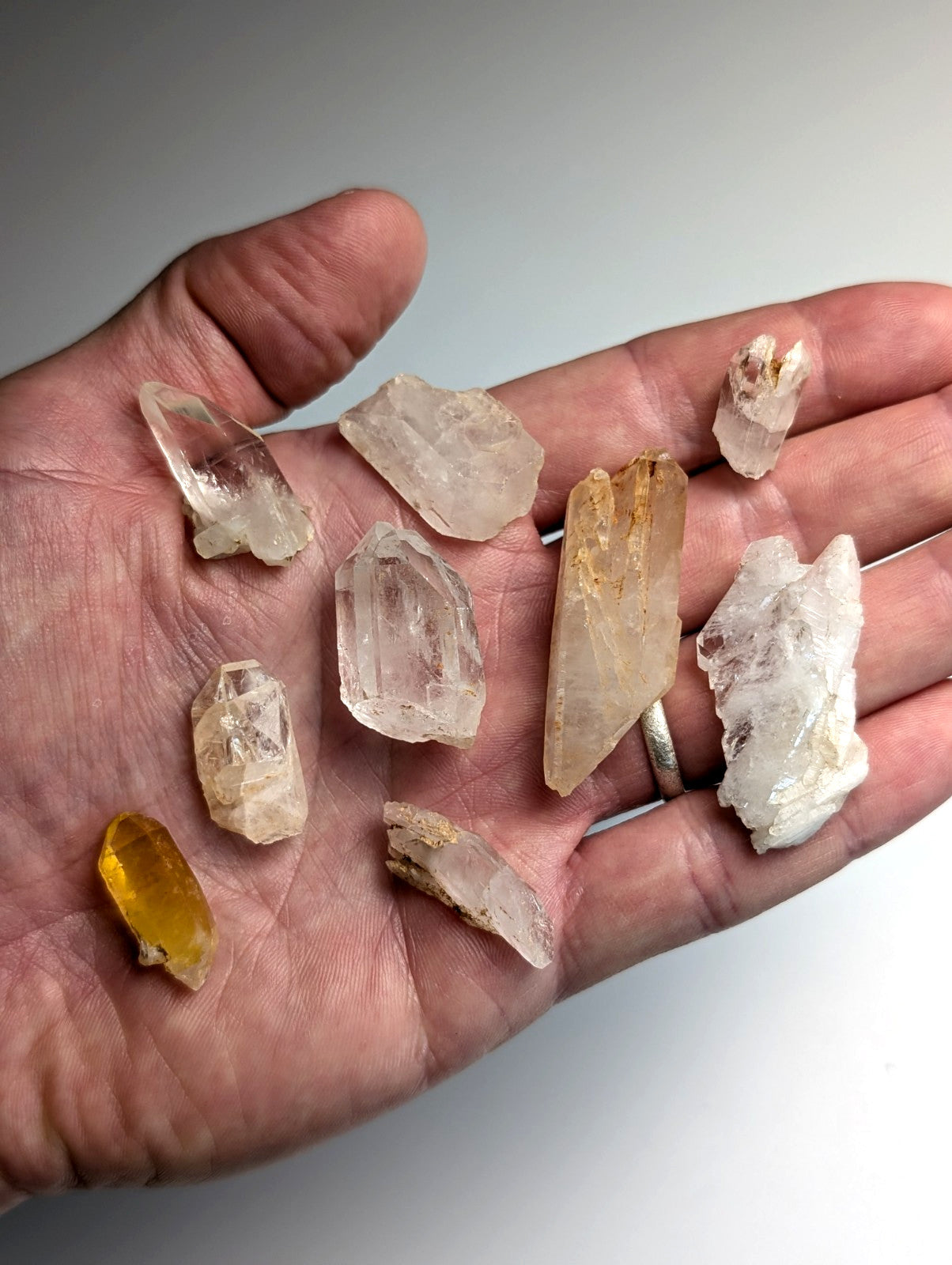 Set of 9 Arkansas Quartz Crystals, Garland County, Unique & OOAK