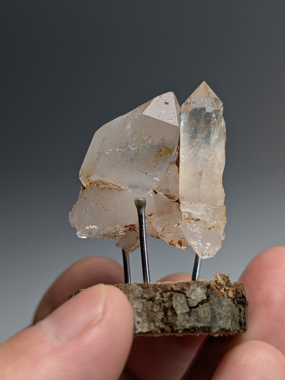 Unique Quartz Crystal Cluster, Old Stock, Montgomery County, Arkansas, w/display